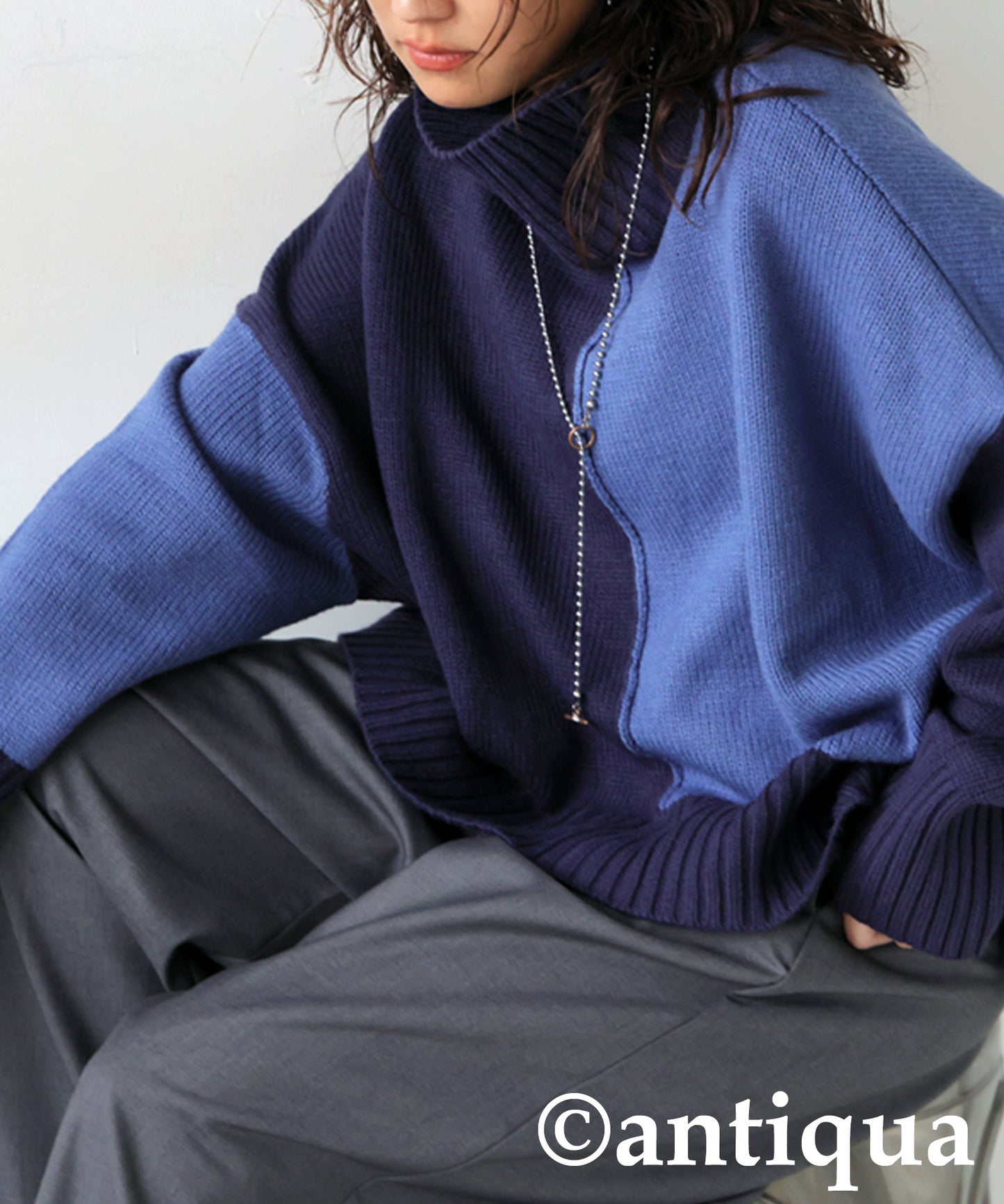 High neck Knit tops Ladies