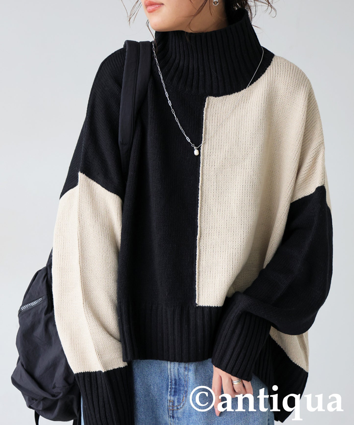 High neck Knit tops Ladies