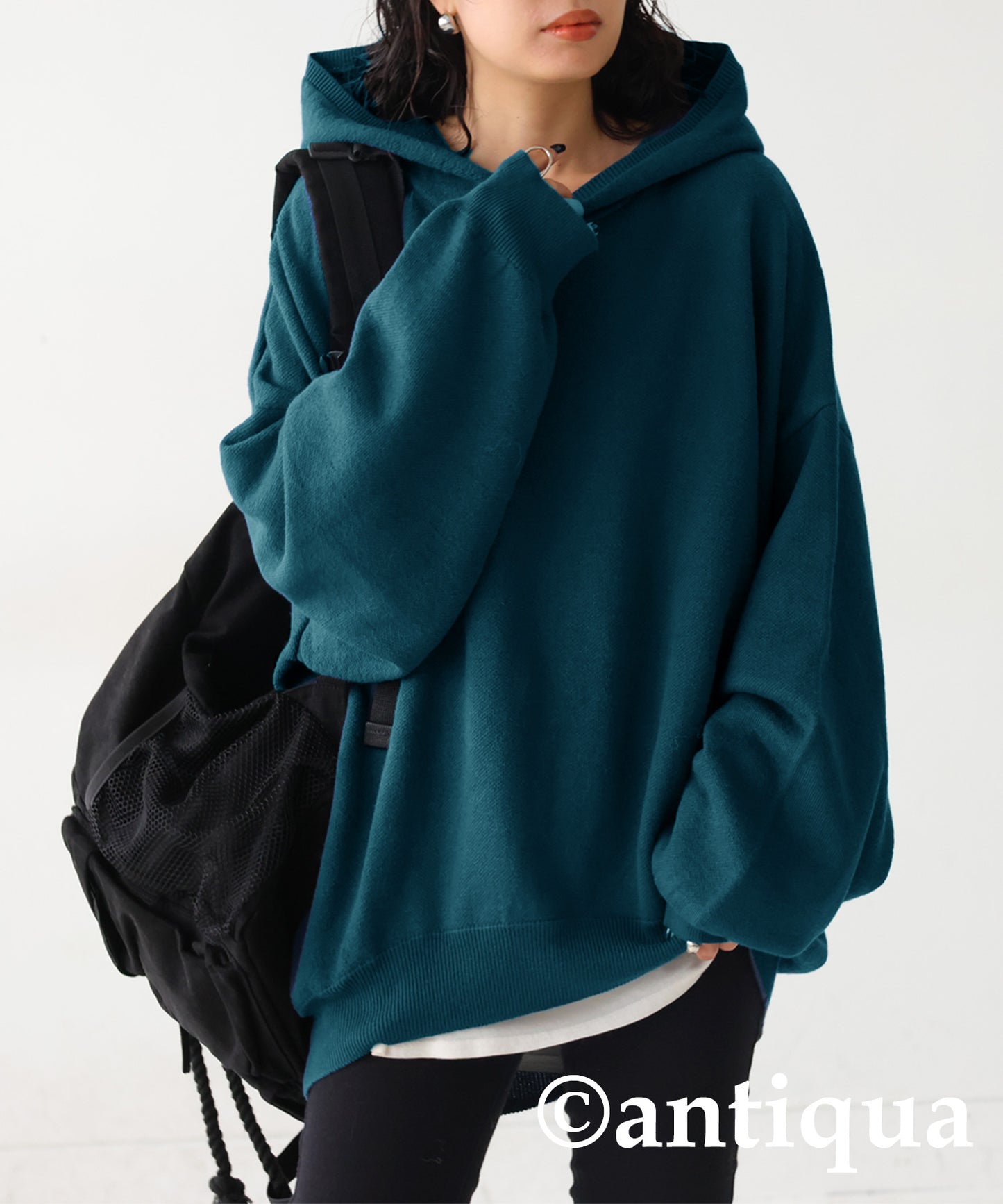 Pile Fabric Knit Hoodie Ladies