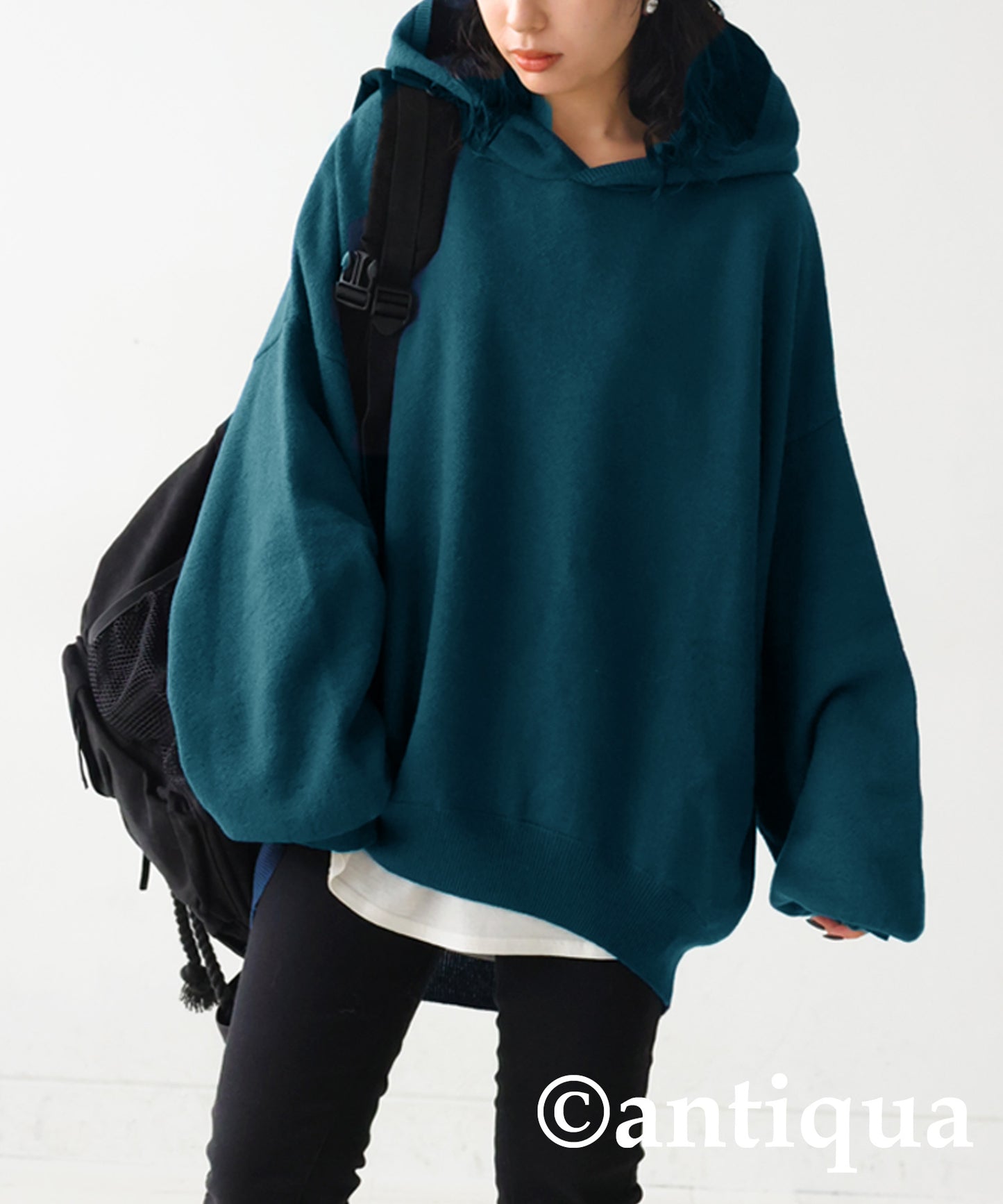 Pile Fabric Knit Hoodie Ladies