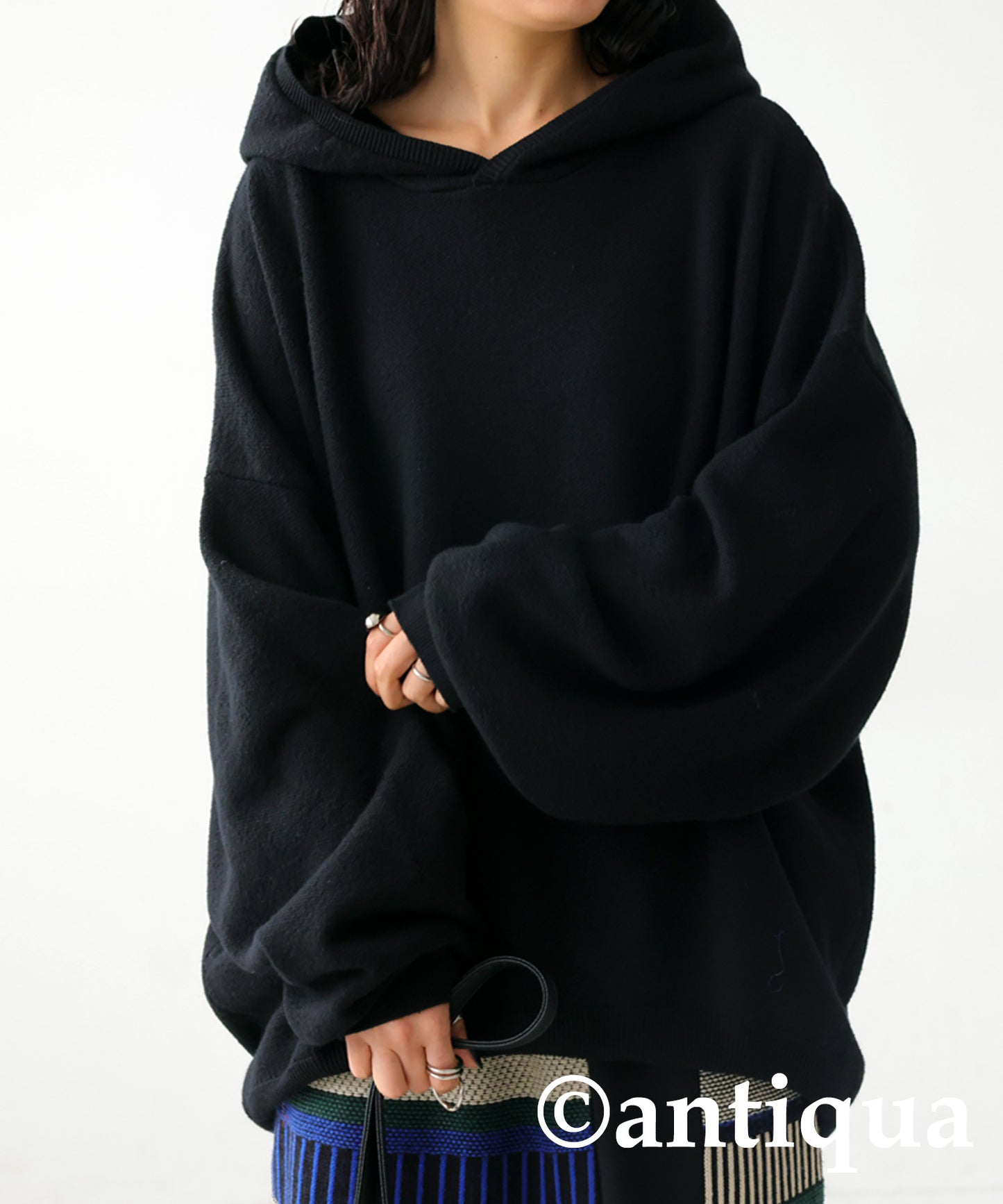 Pile Fabric Knit Hoodie Ladies