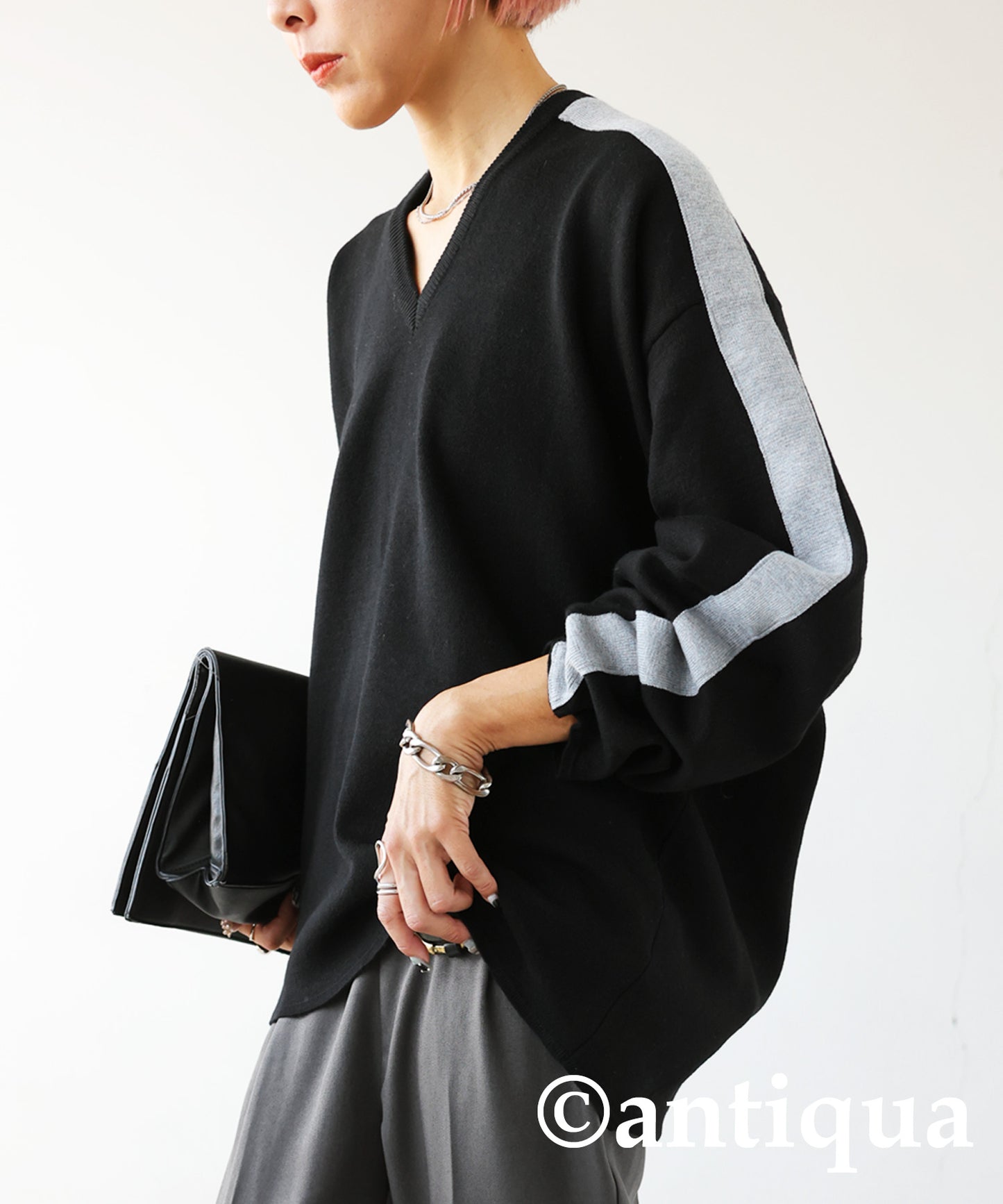 Cocoon Silhouette Knit Tops Ladies