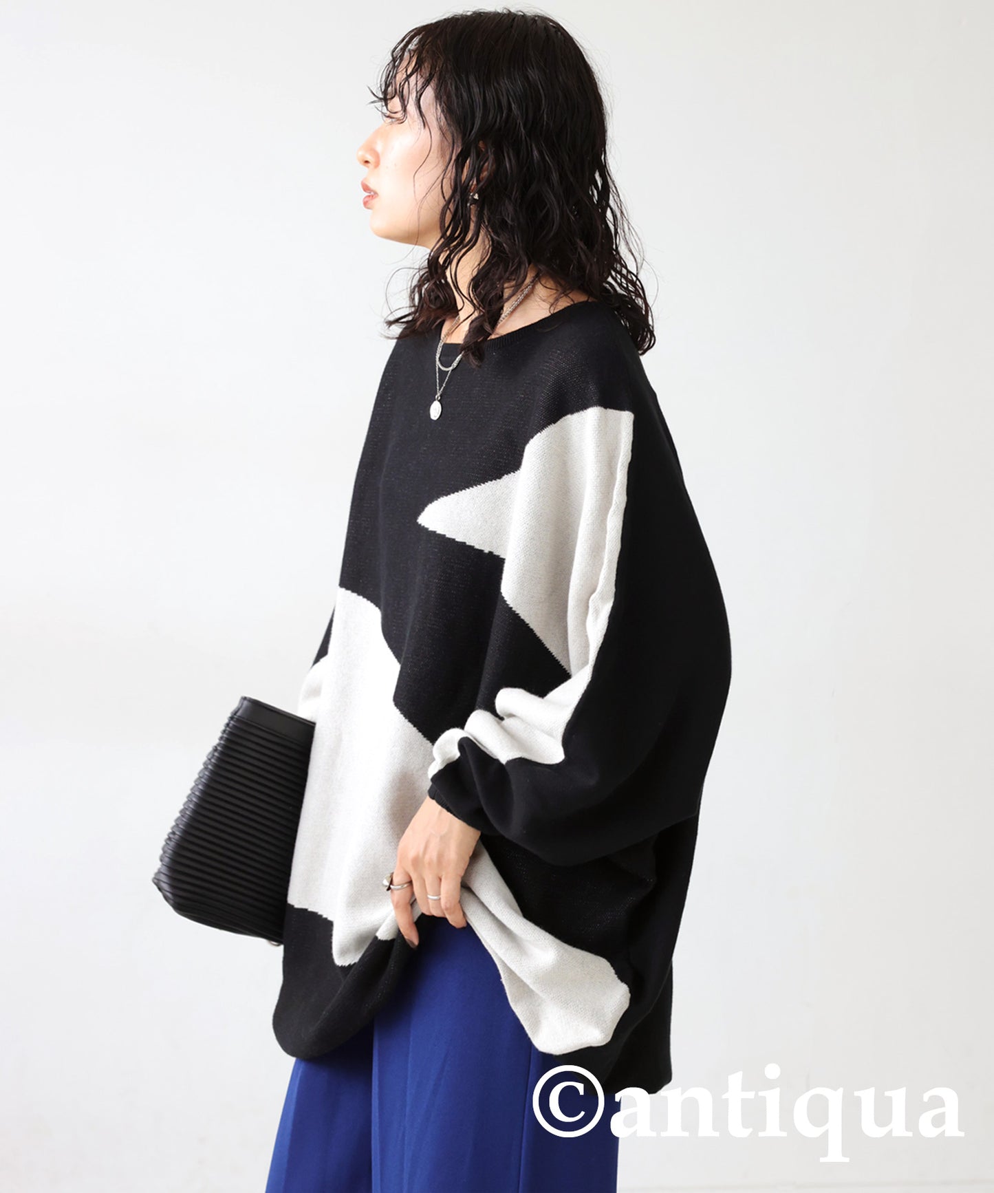 Nuance pattern Dolman sleeve Knit Ladies