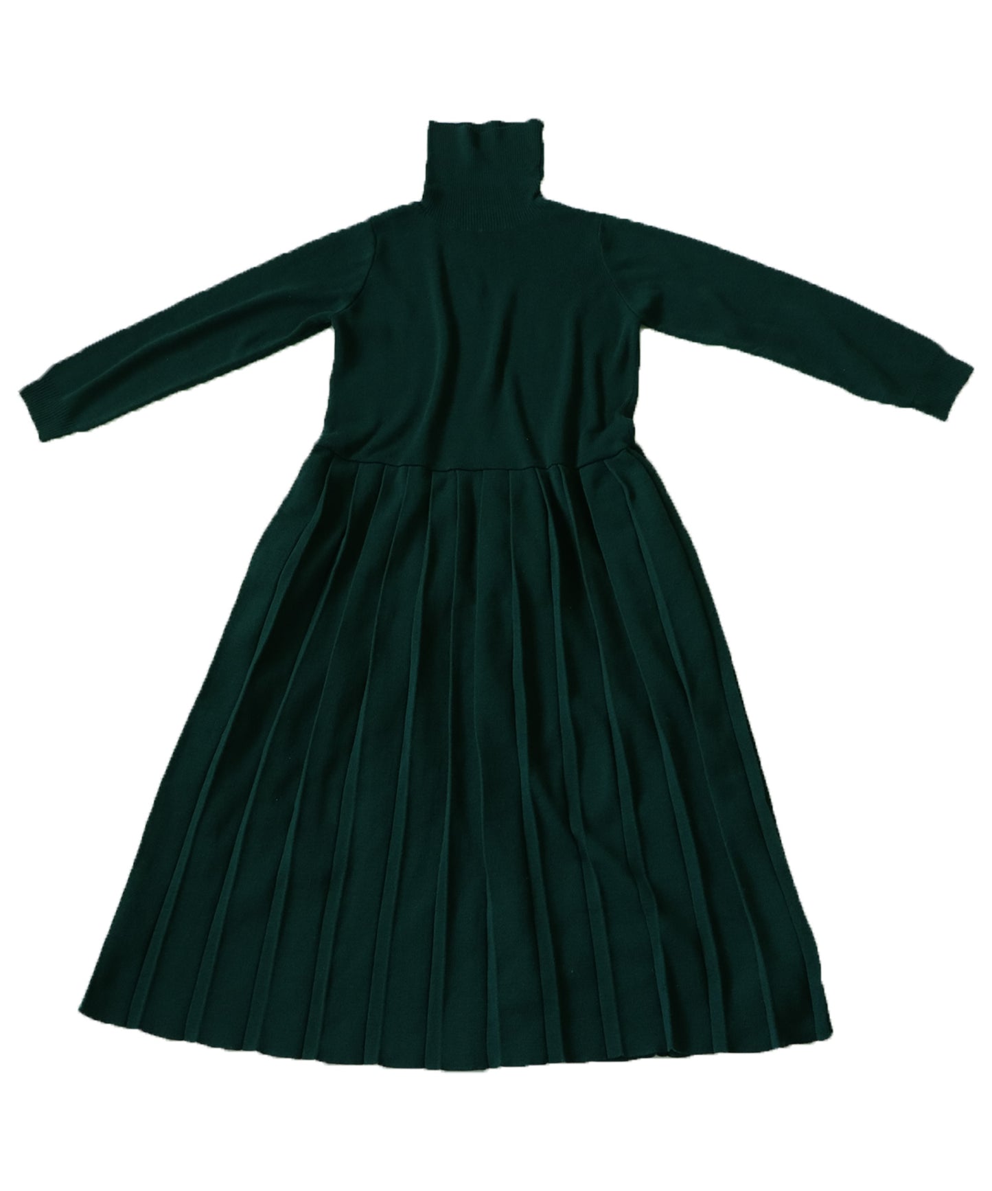 High neck knit pleated dress Ladies