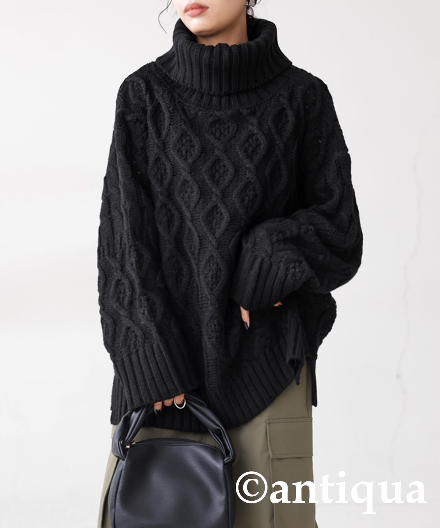 Cable TurtleNeck Knit Ladies