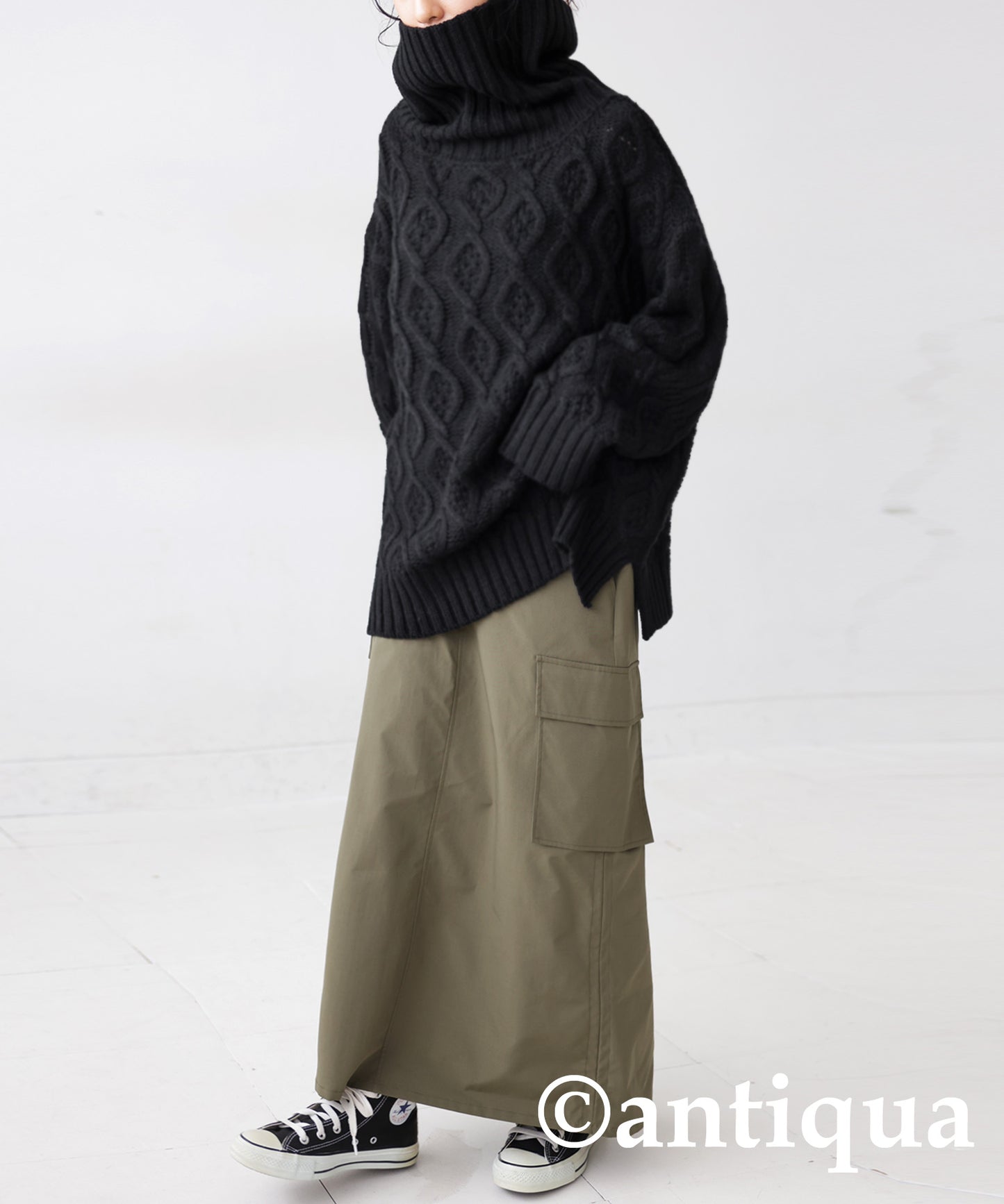 Cable TurtleNeck Knit Ladies