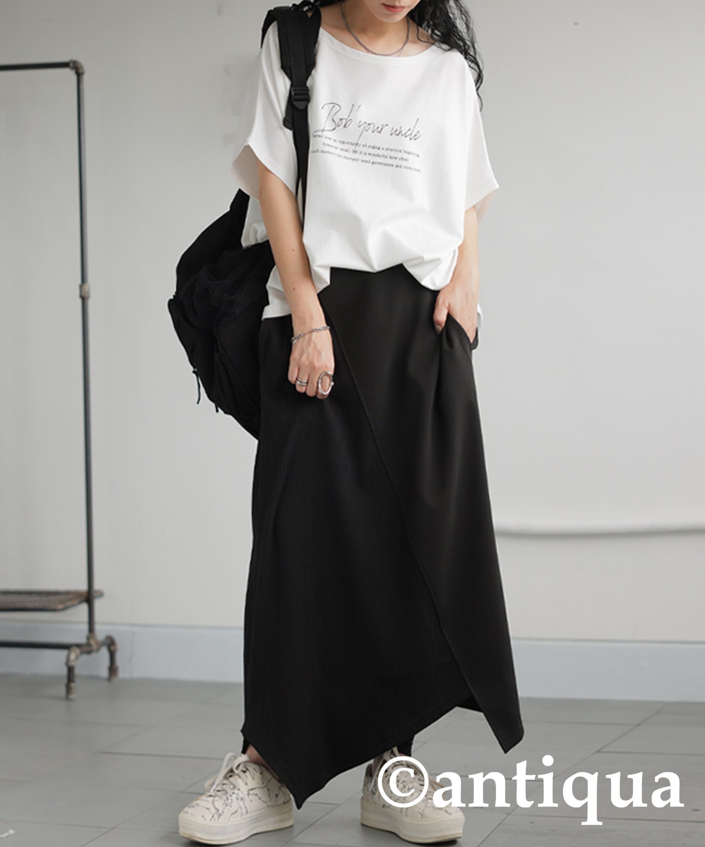 Rib Switching Skirt Ladies