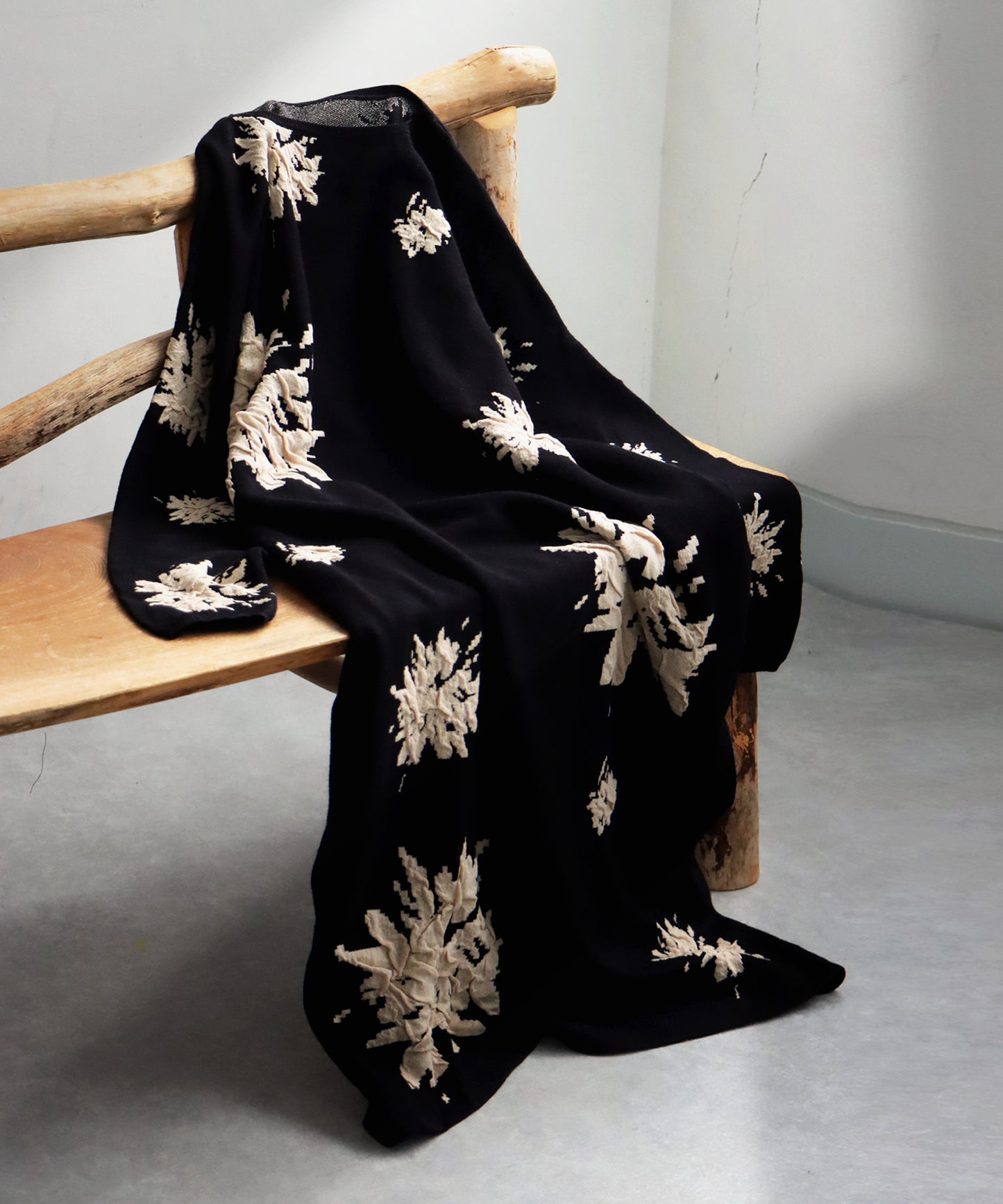 Floral Pattern Dolman Knit Dress Ladies