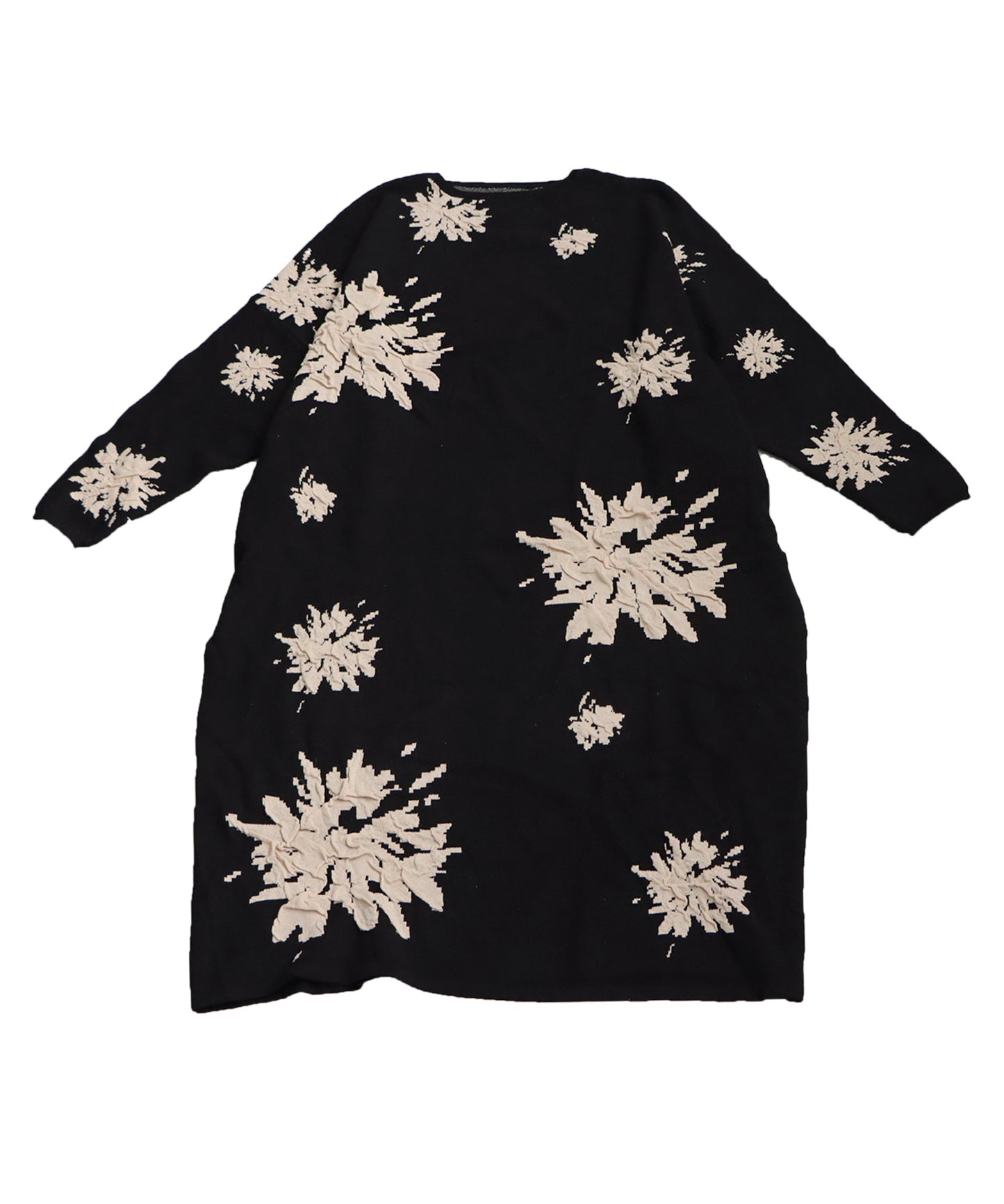 Floral Pattern Dolman Knit Dress Ladies
