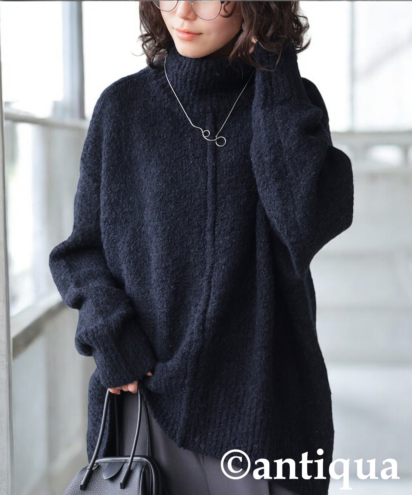 Boucle High Neck Knit Ladies