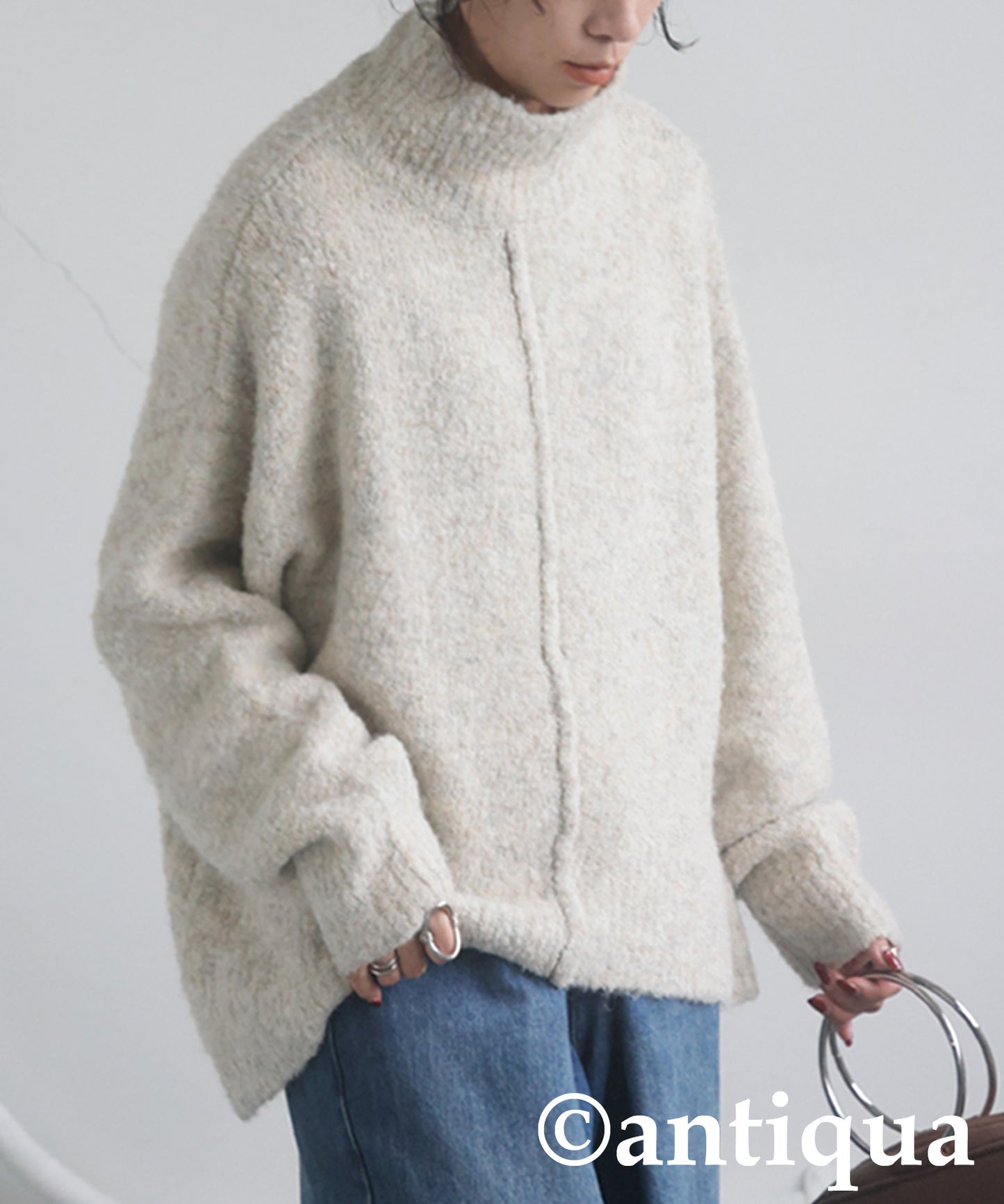 Boucle High Neck Knit Ladies