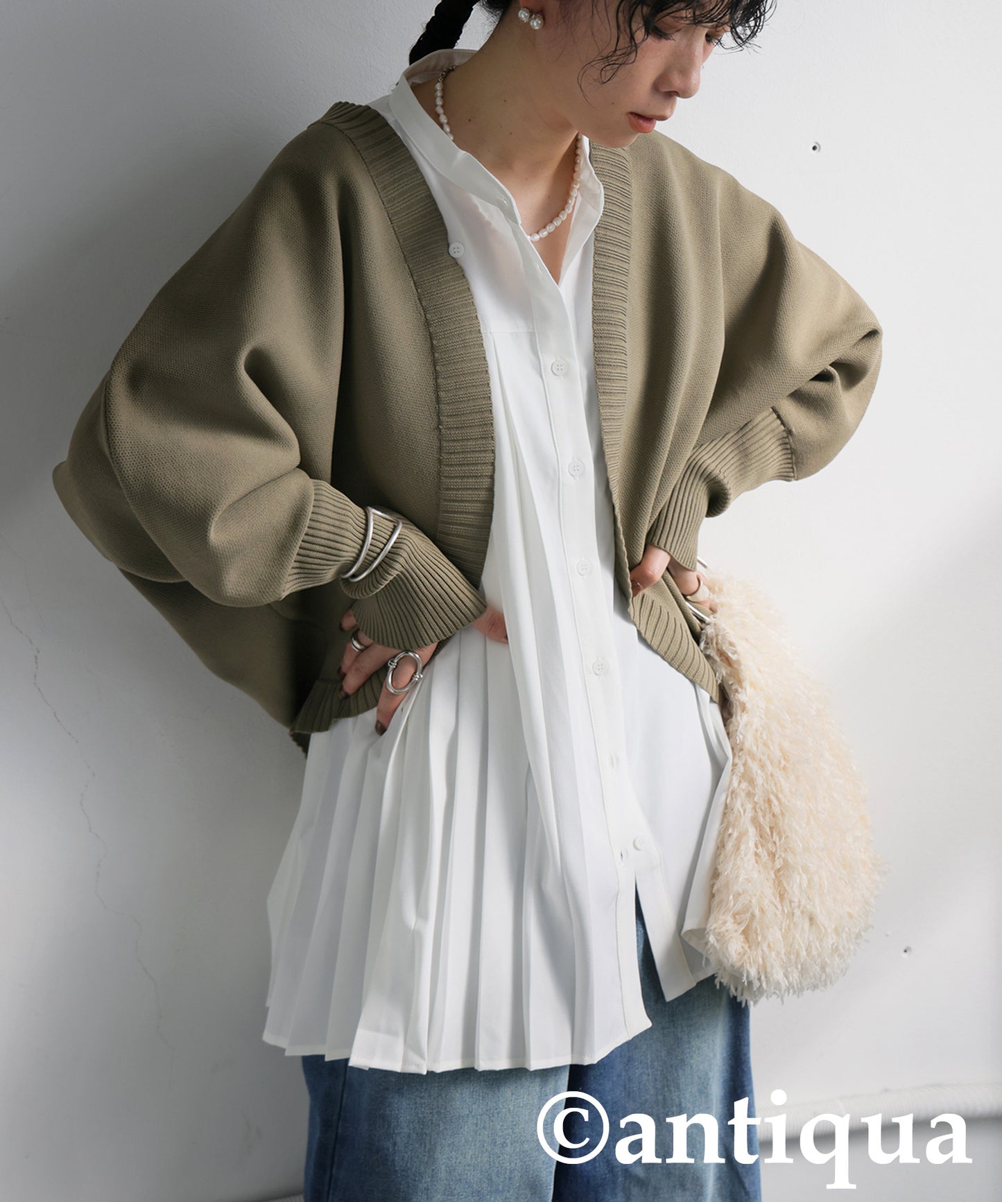 Sponge Knit Cardigan Ladies