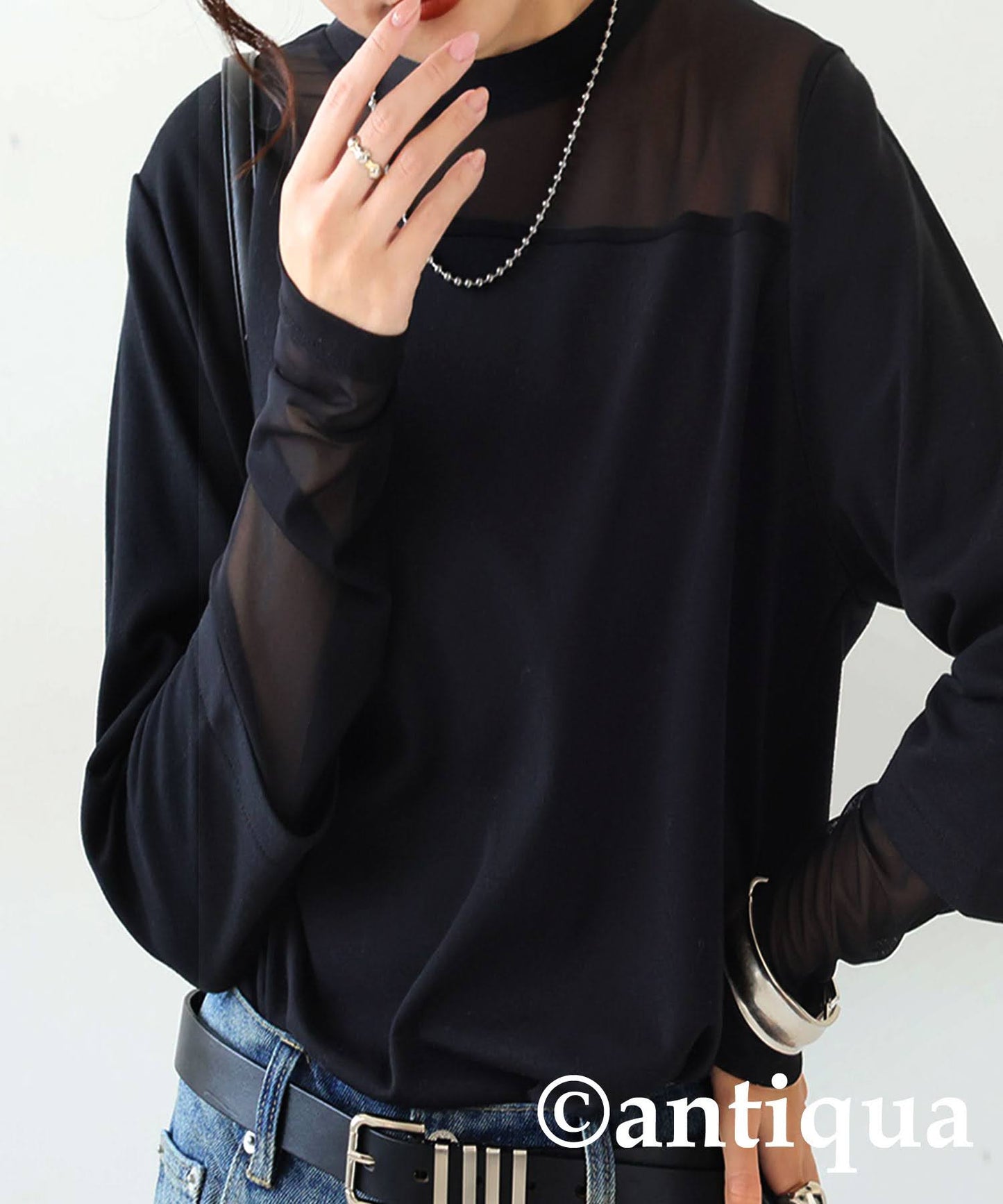 Sheer Switching Tops Ladies