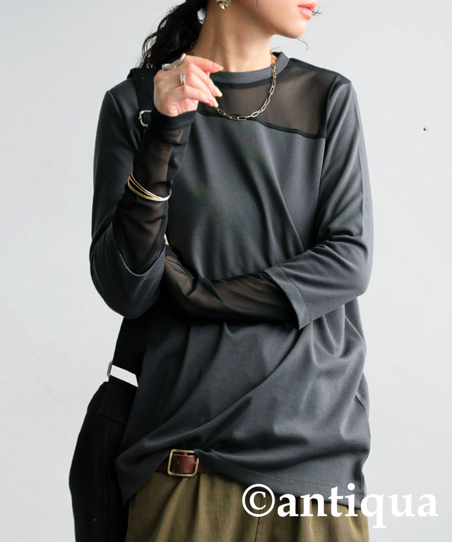 Sheer Switching Tops Ladies