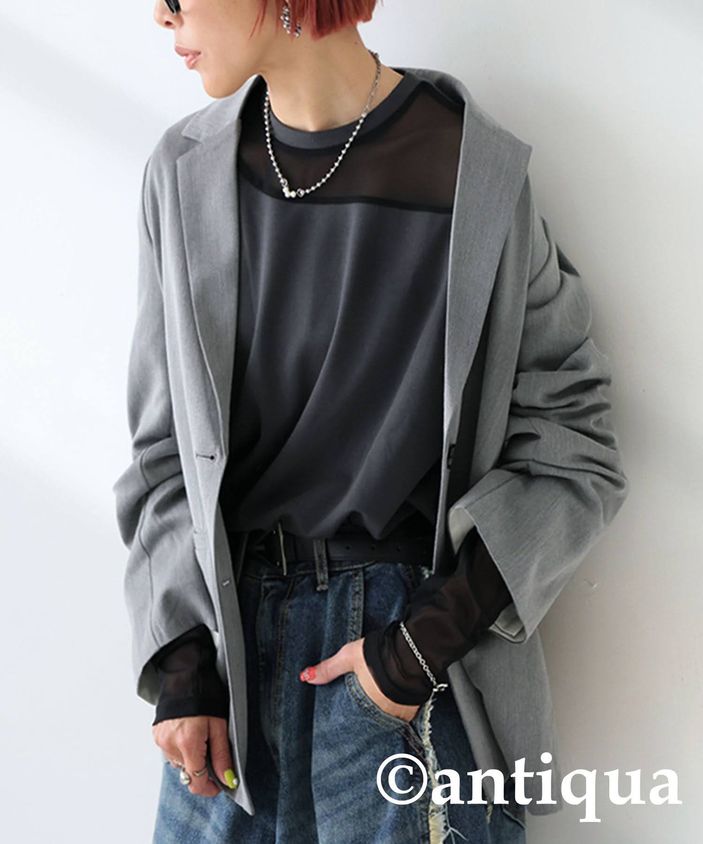 Sheer Switching Tops Ladies