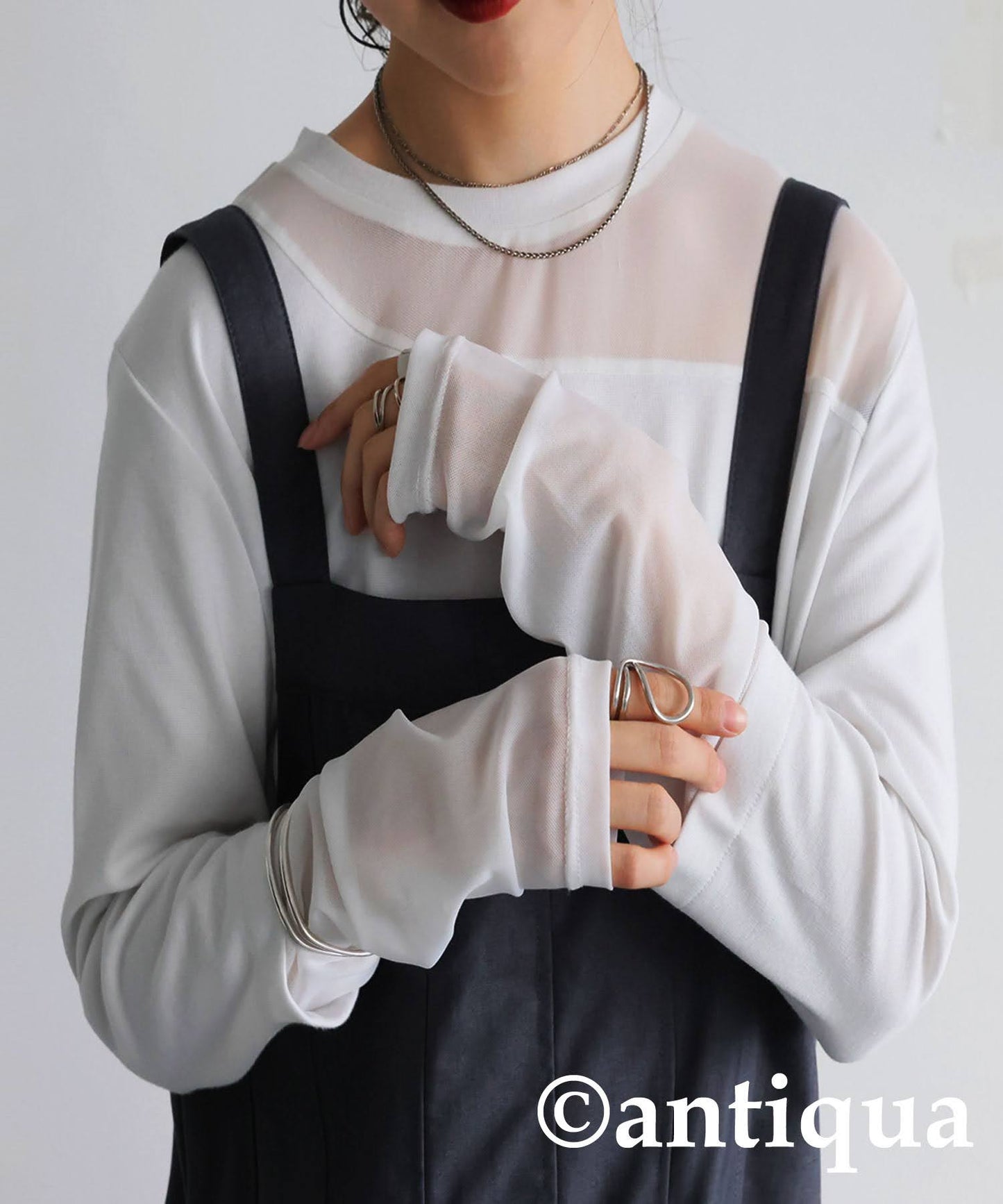 Sheer Switching Tops Ladies