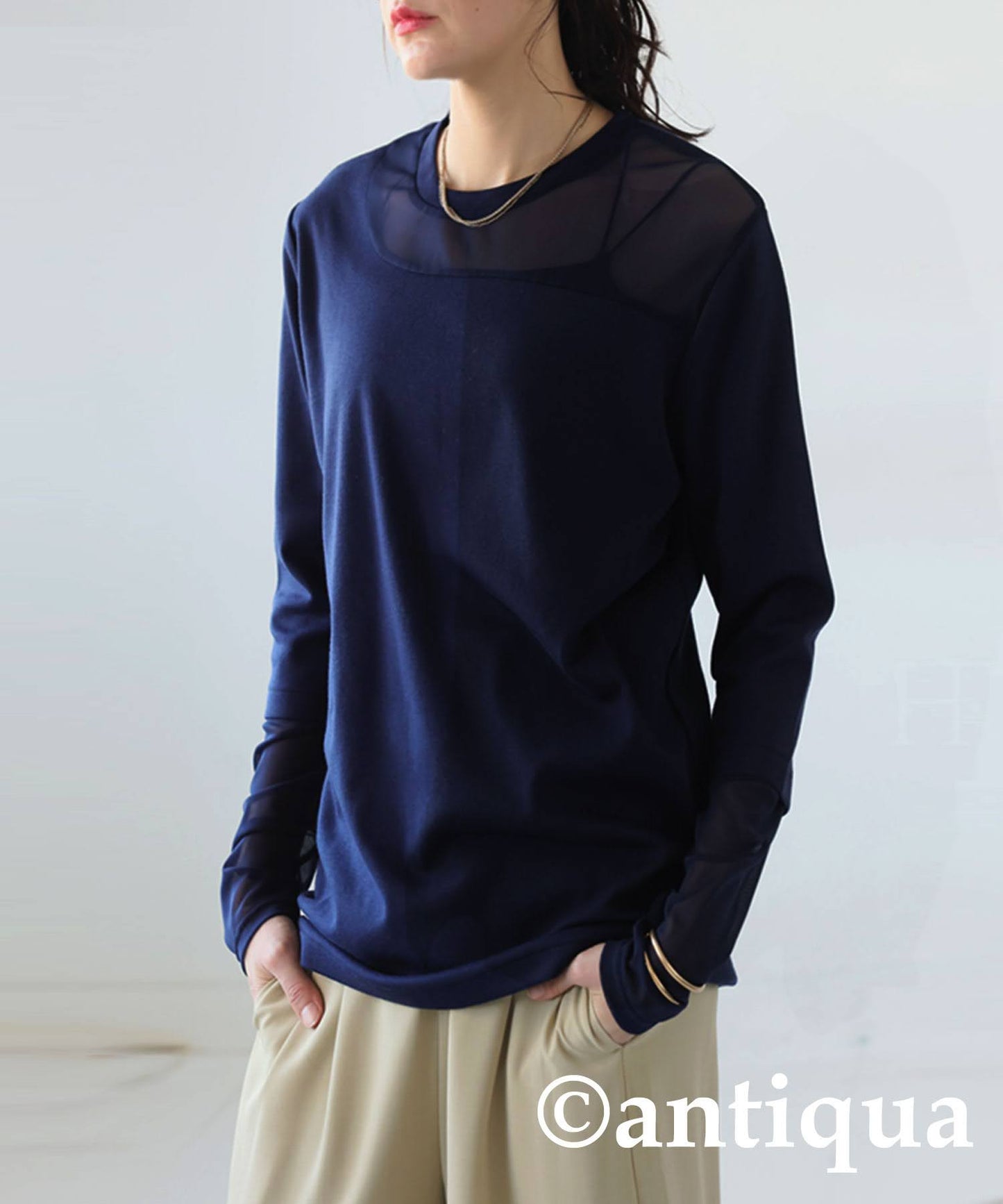 Sheer Switching Tops Ladies