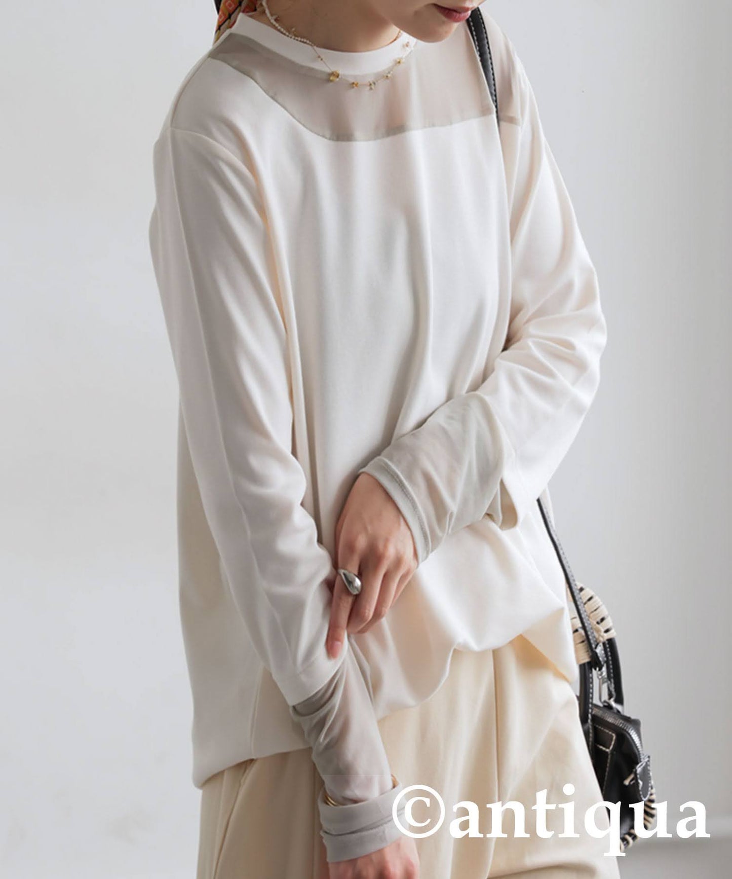 Sheer Switching Tops Ladies