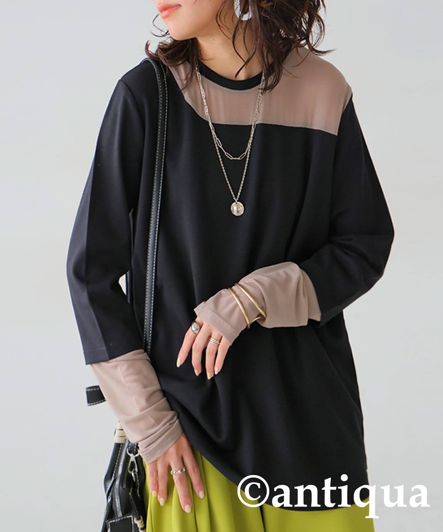Sheer Switching Tops Ladies