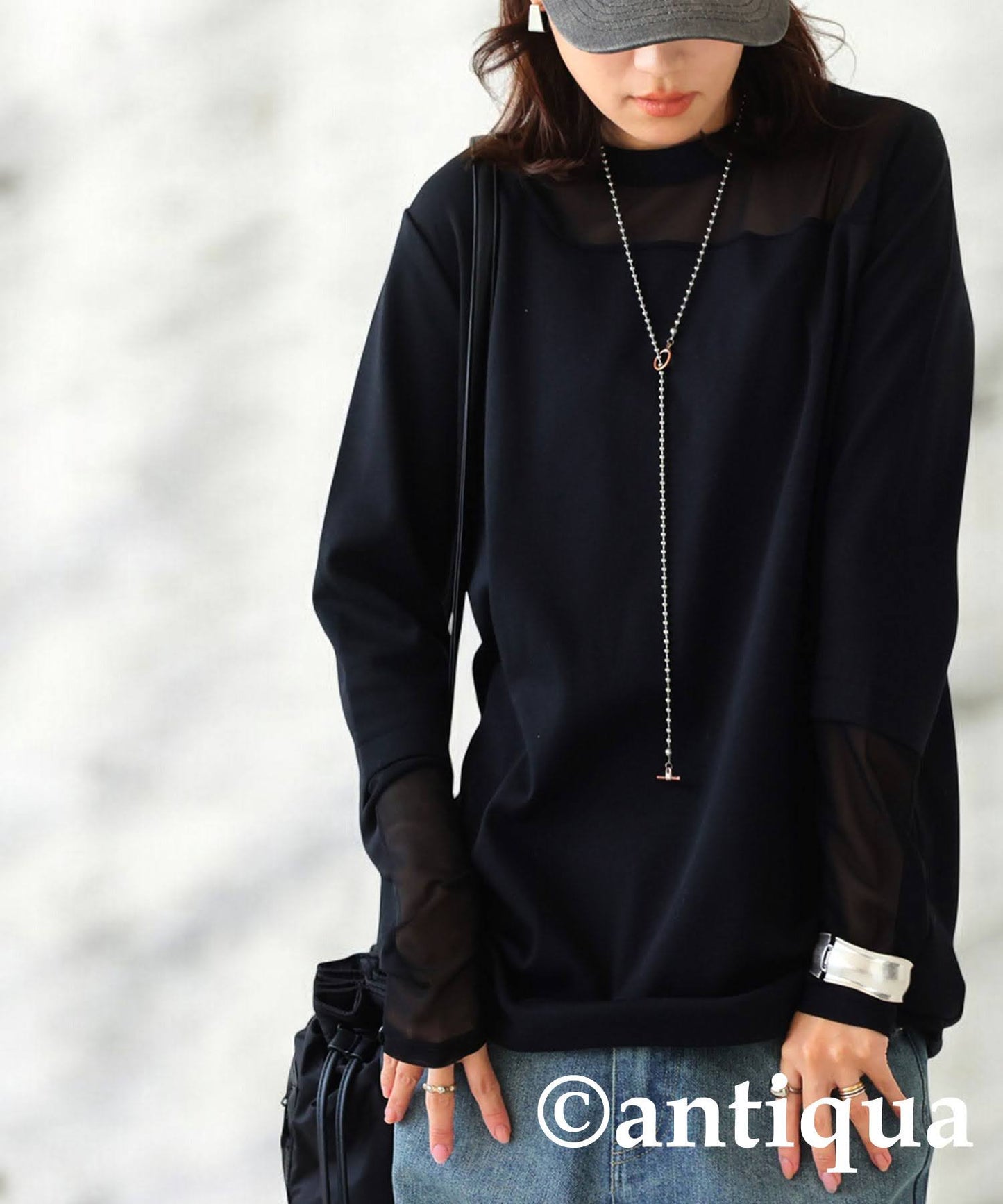 Sheer Switching Tops Ladies