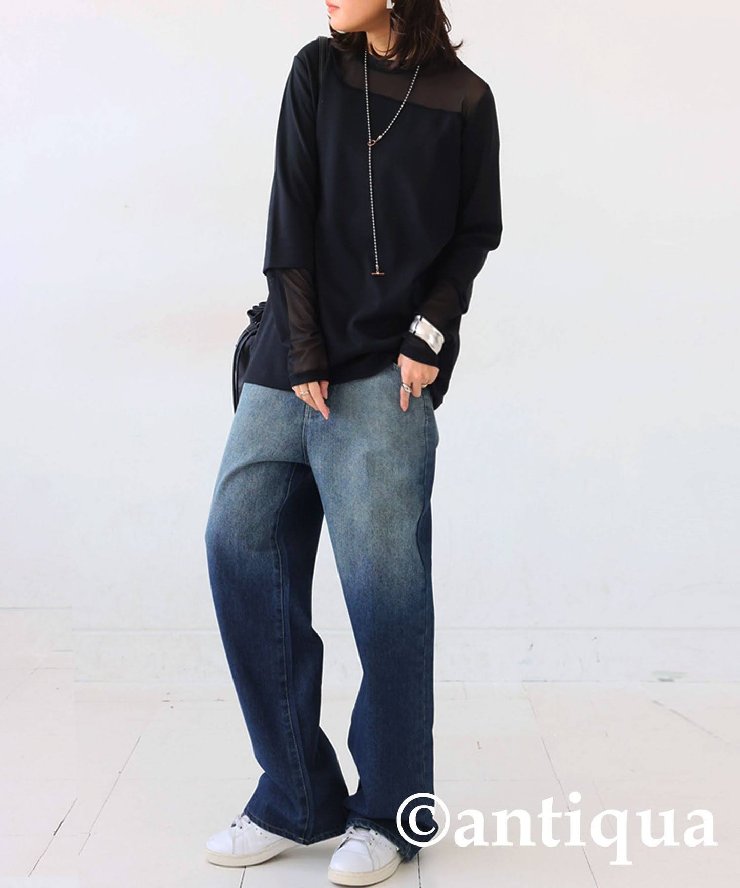Sheer Switching Tops Ladies