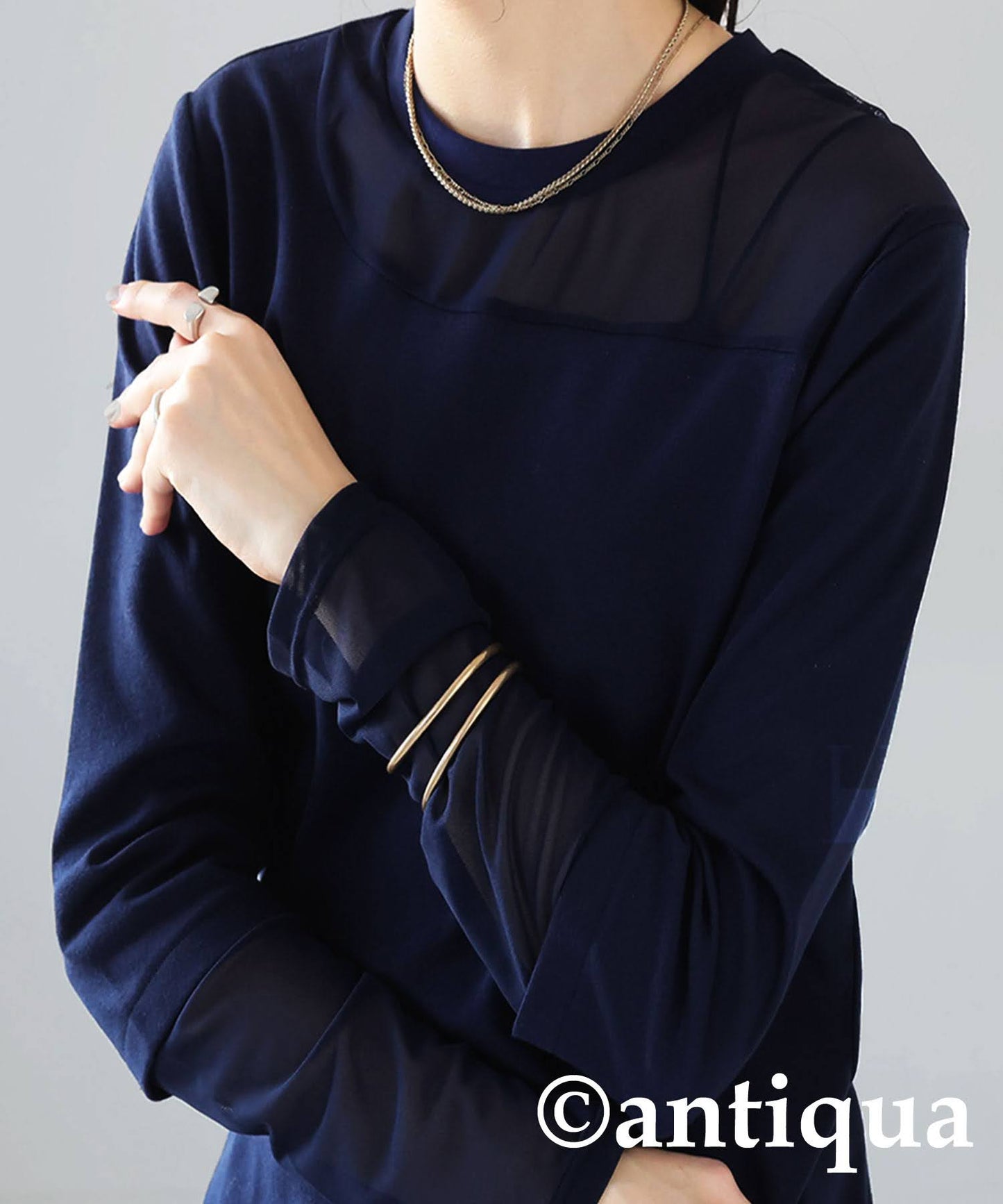 Sheer Switching Tops Ladies
