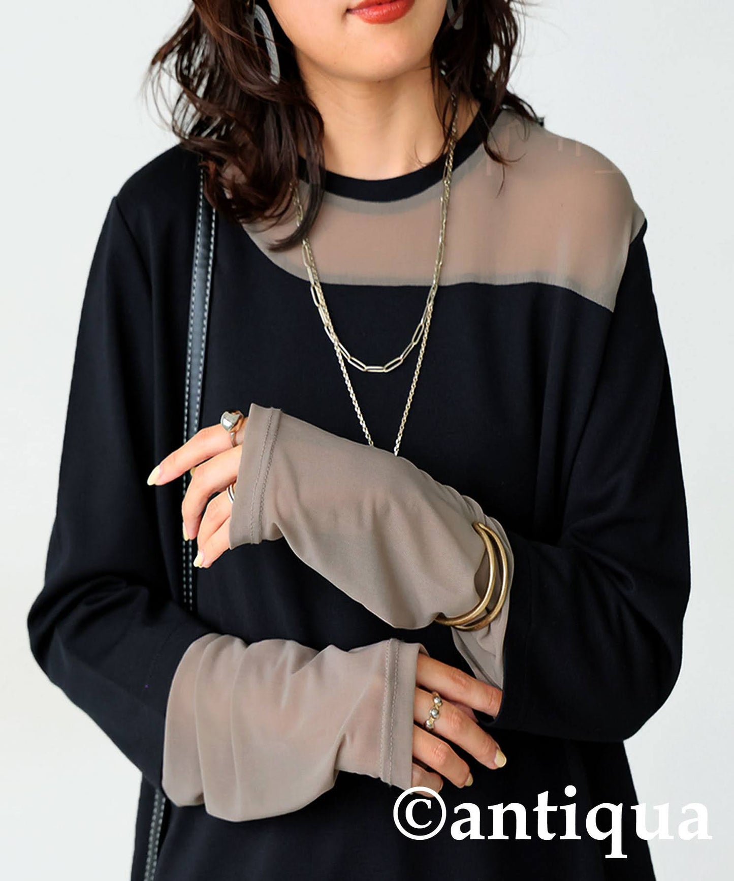 Sheer Switching Tops Ladies