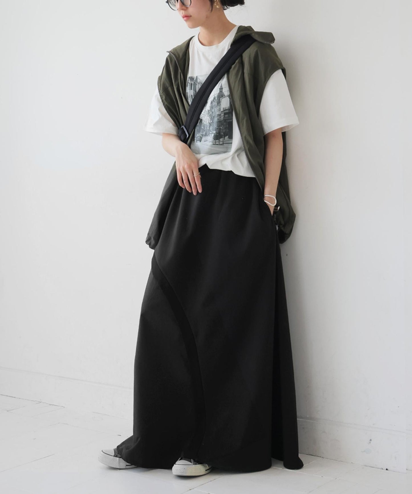 Ladies Ponte Switching Skirt