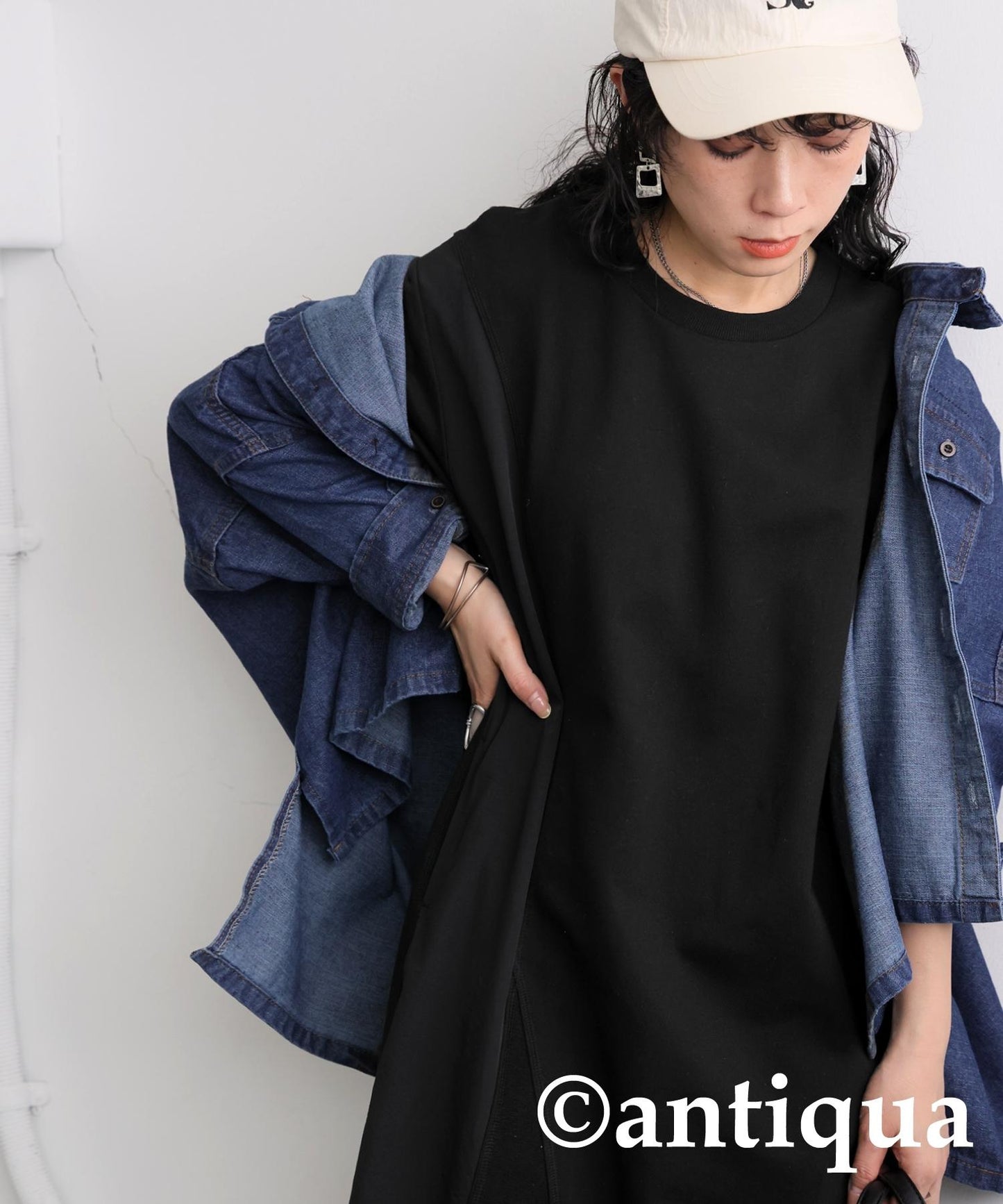 Ladies 3 Material Switching Docking A-Line Dress