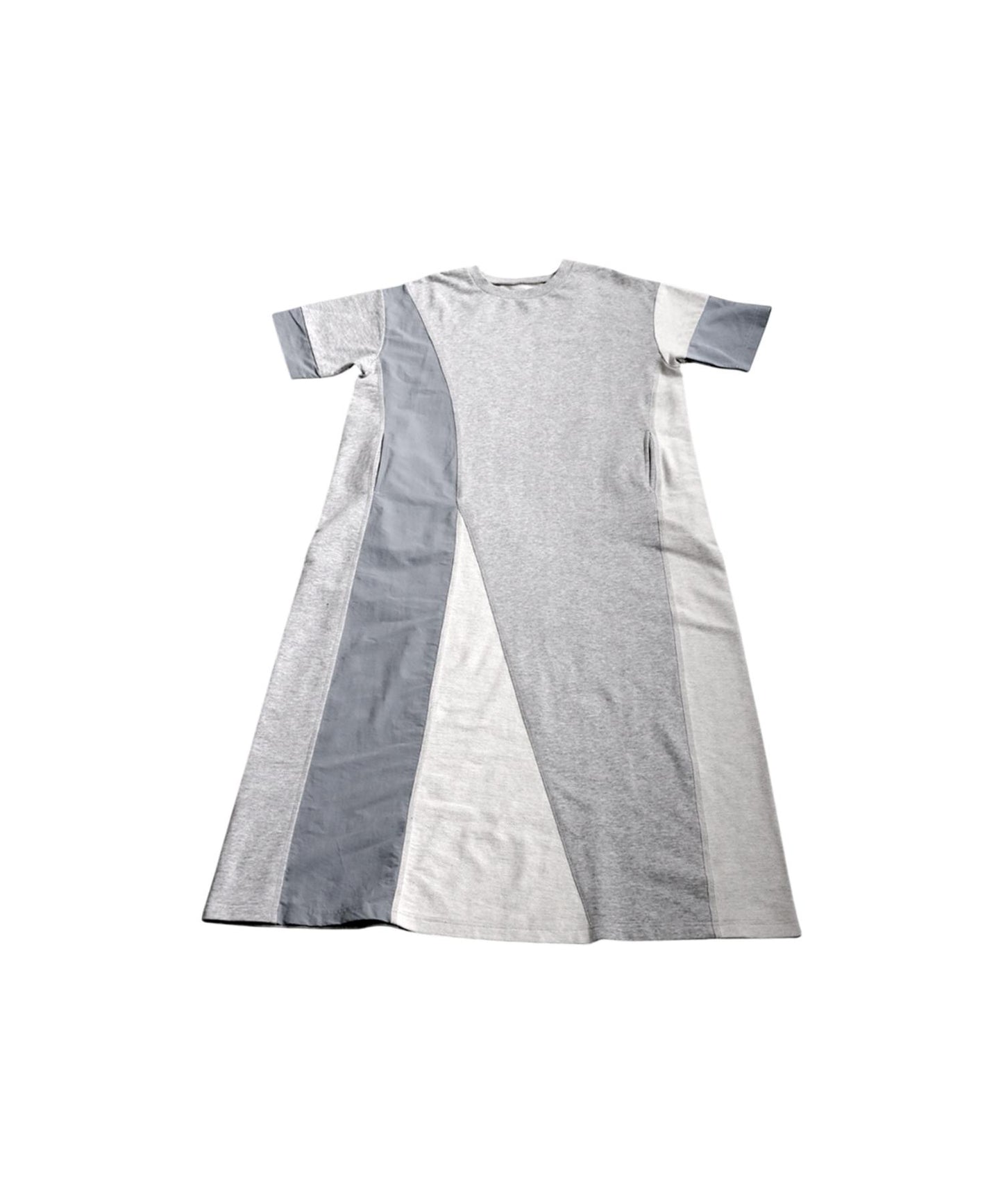 Ladies 3 Material Switching Docking A-Line Dress