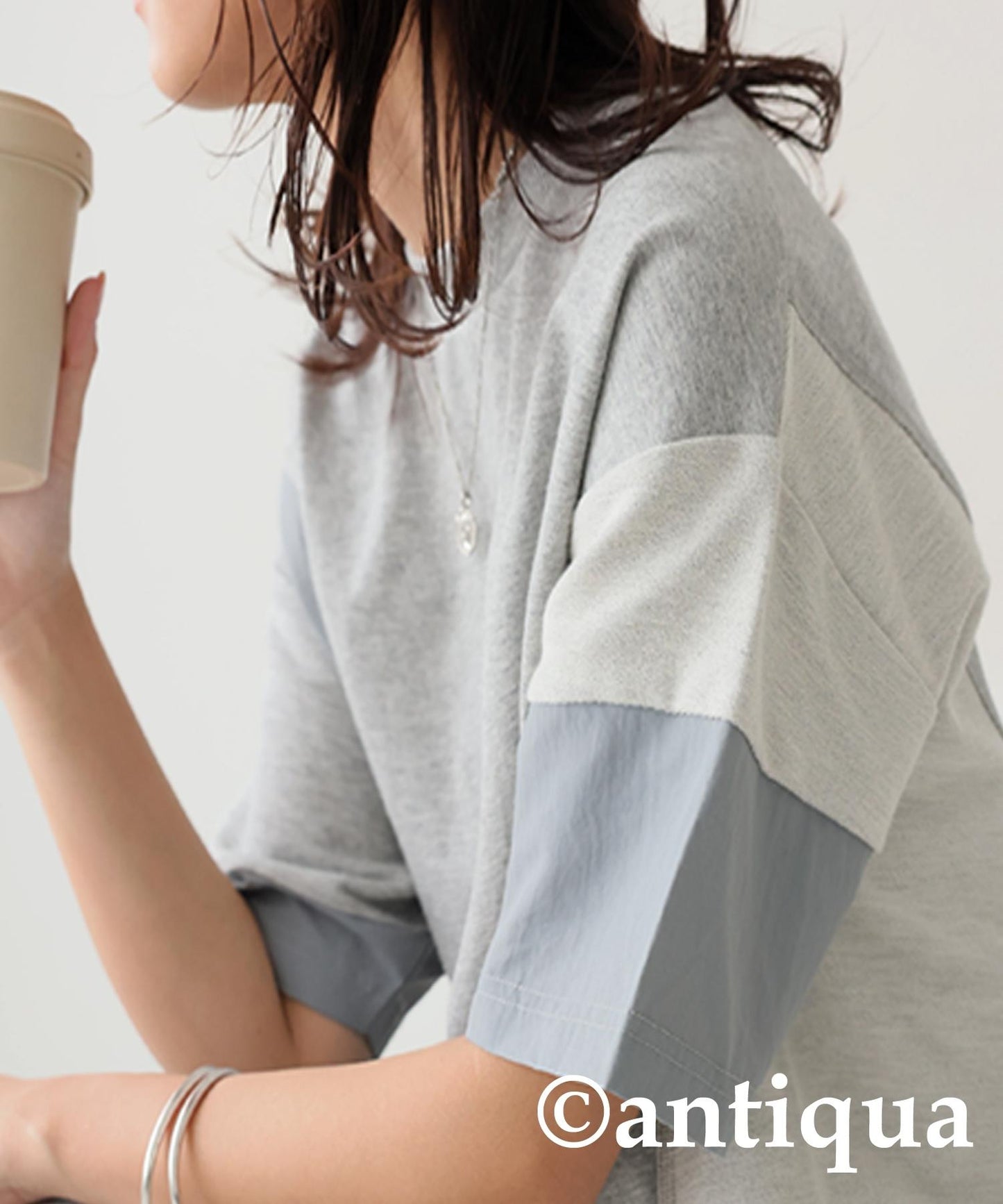 Ladies 3 Material Switching Docking A-Line Dress