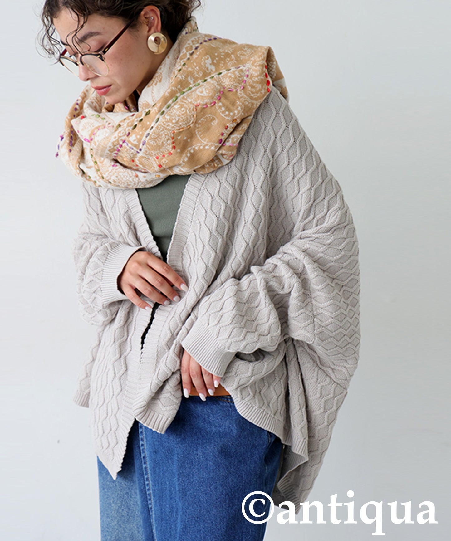 Aran Knit Cardigan Ladies