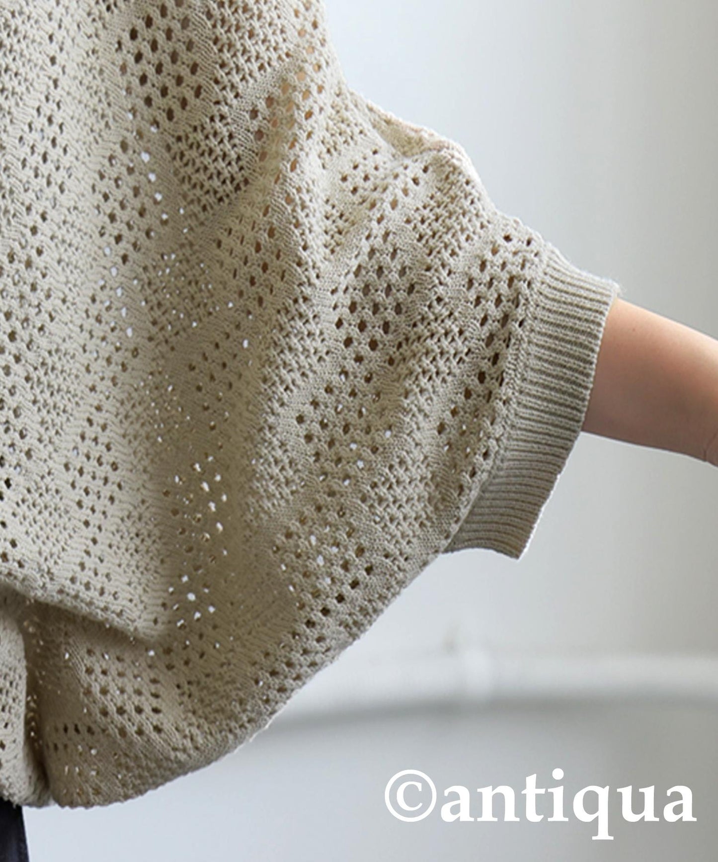 Ladies Dolman Openwork Knit Tops