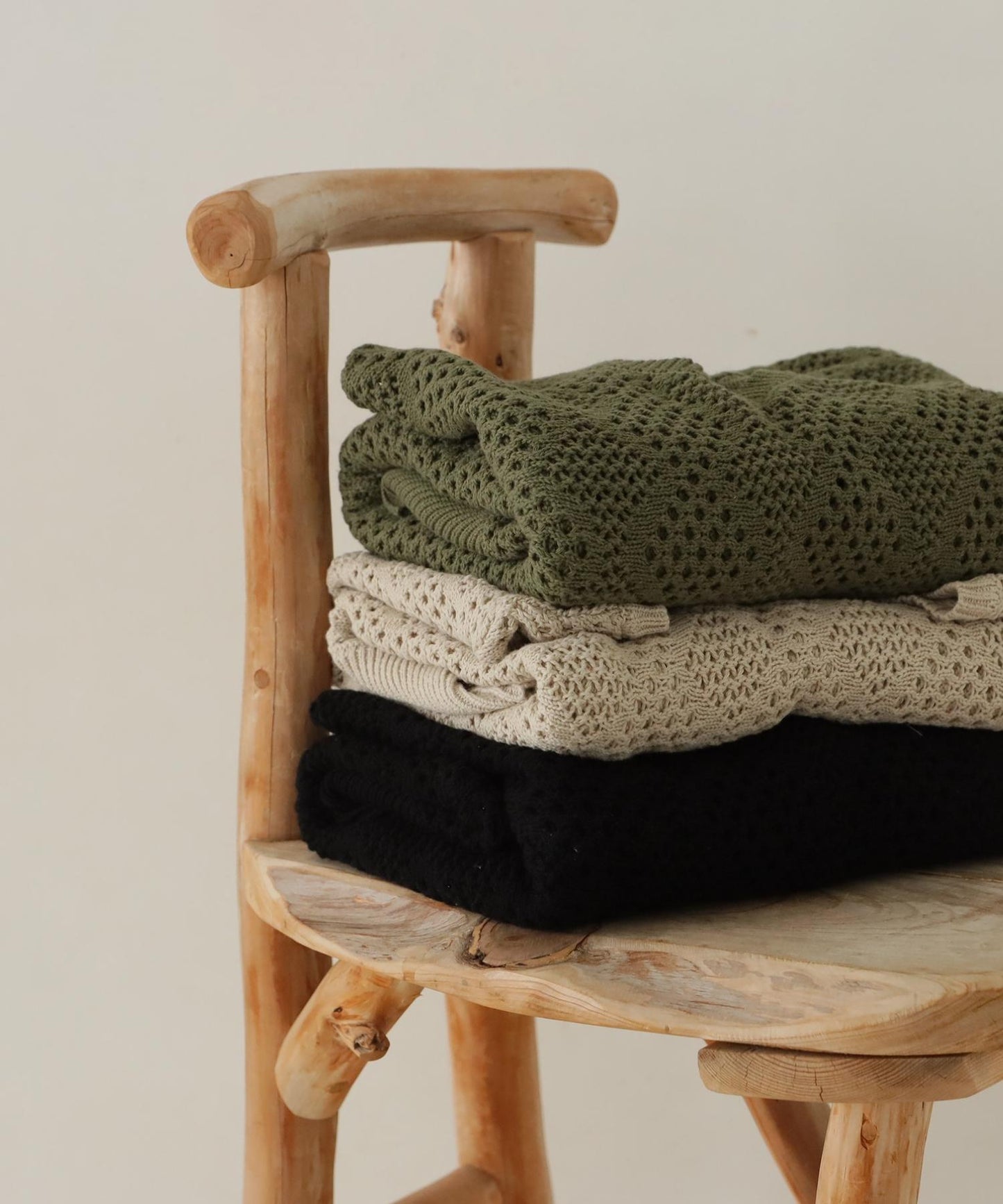 Ladies Dolman Openwork Knit Tops