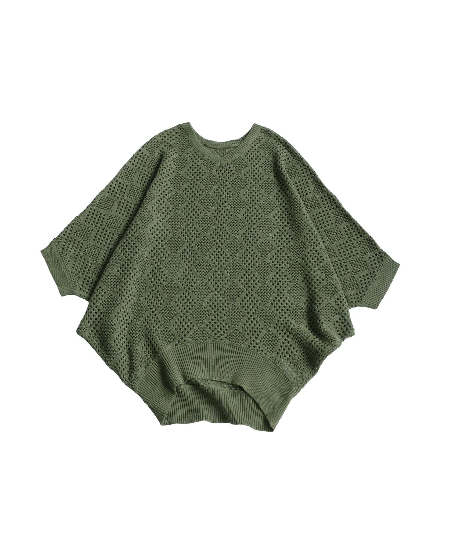 Ladies Dolman Openwork Knit Tops