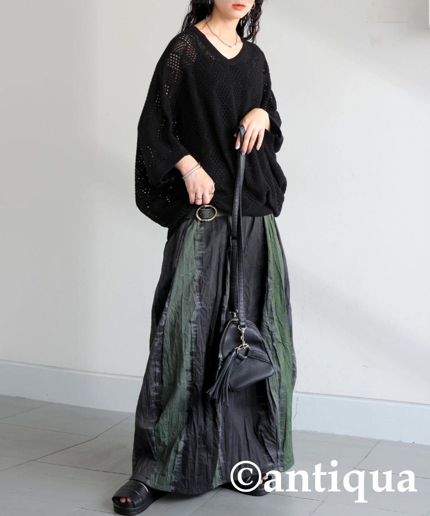 Ladies Dolman Openwork Knit Tops