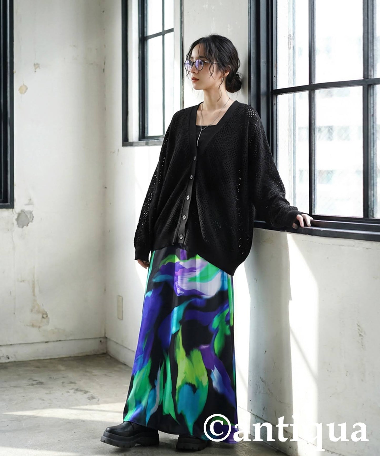 Openwork Knit Cardigan Ladies