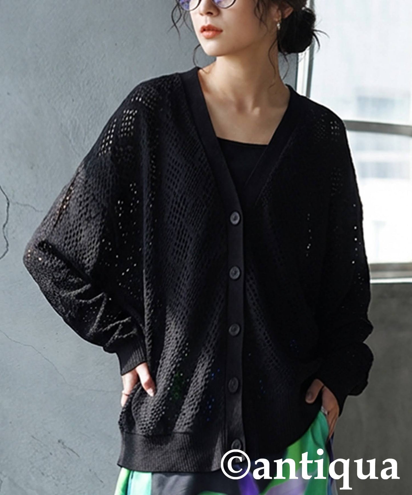 Openwork Knit Cardigan Ladies