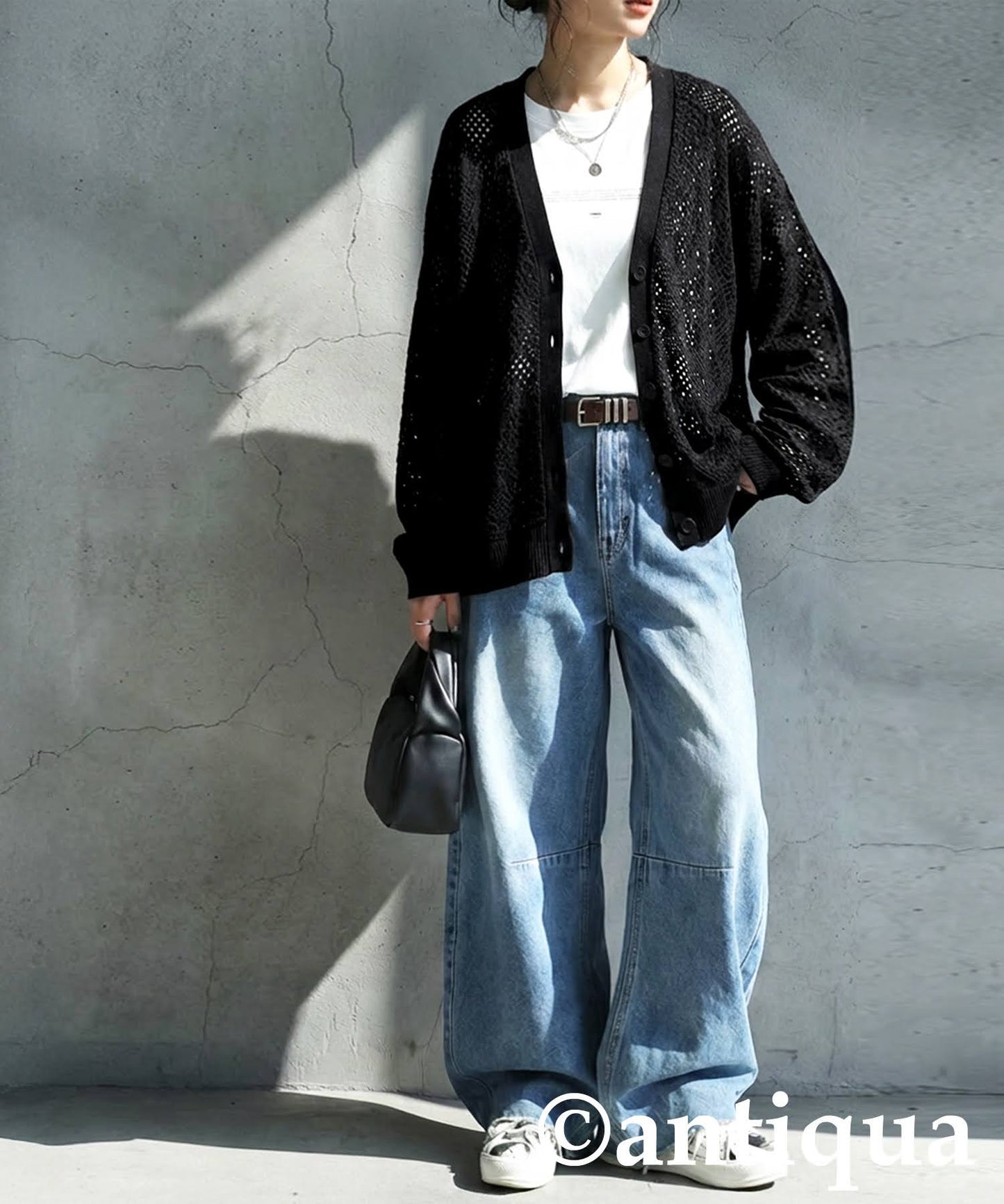 Openwork Knit Cardigan Ladies