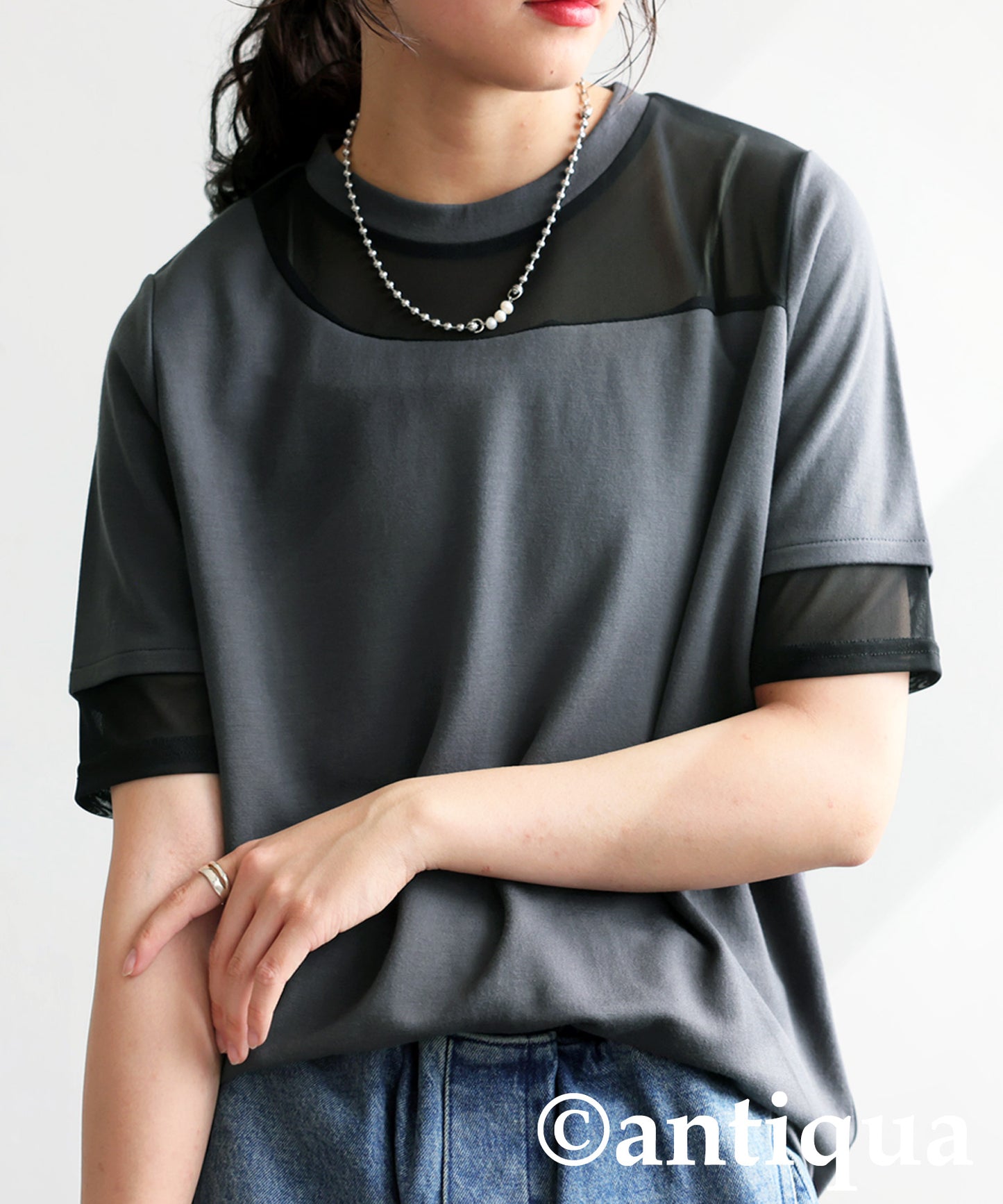 Ladies Sheer Short Sleeve Top