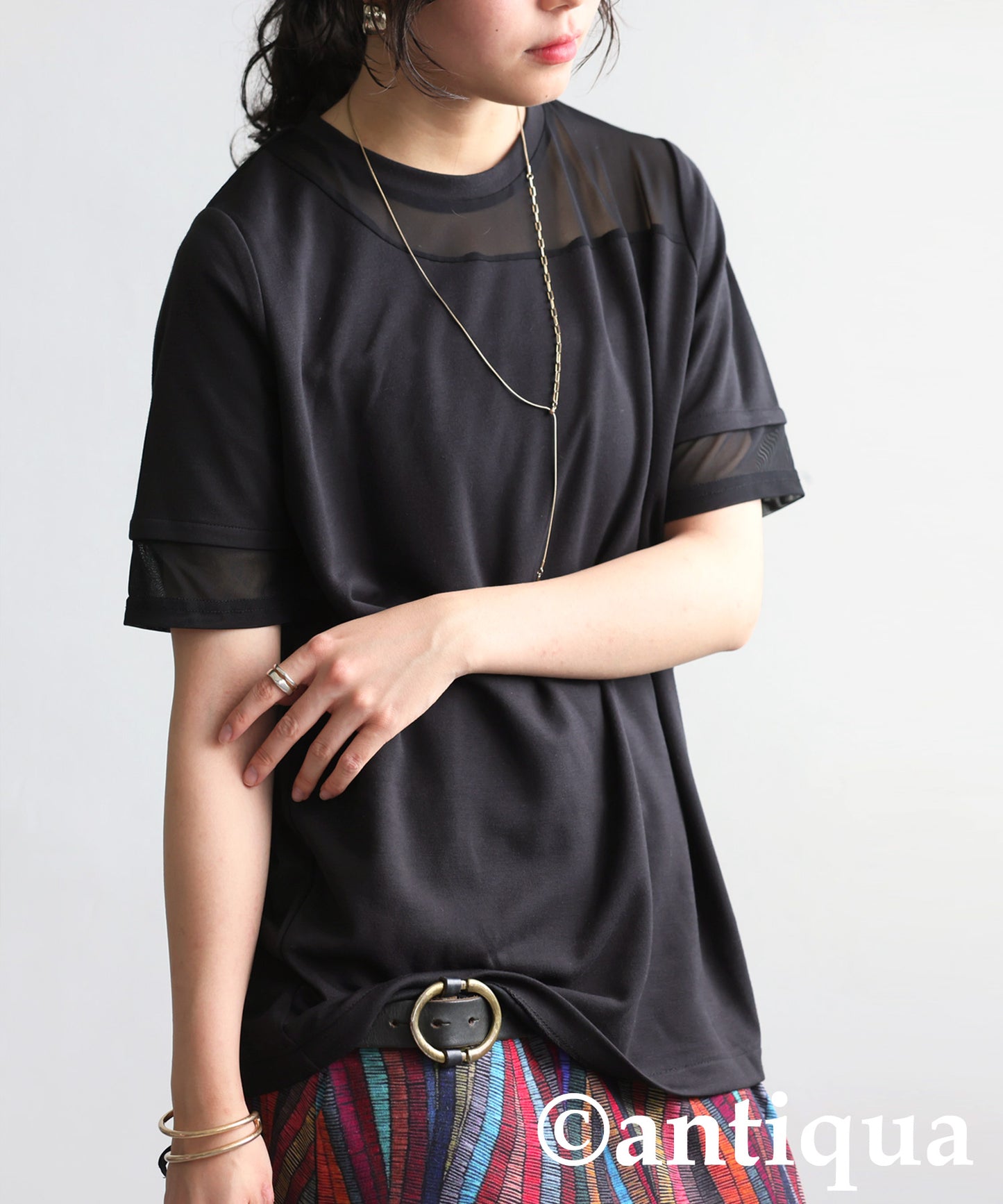 Ladies Sheer Short Sleeve Top