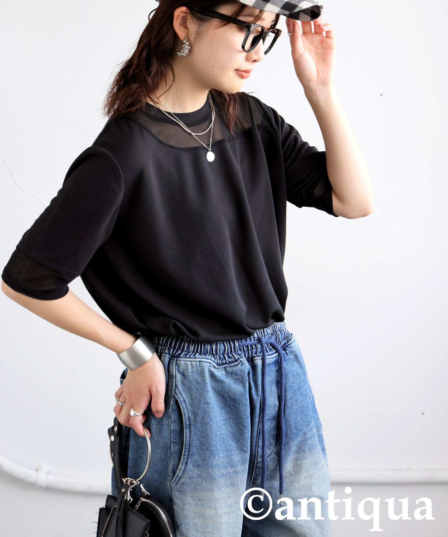 Ladies Sheer Short Sleeve Top