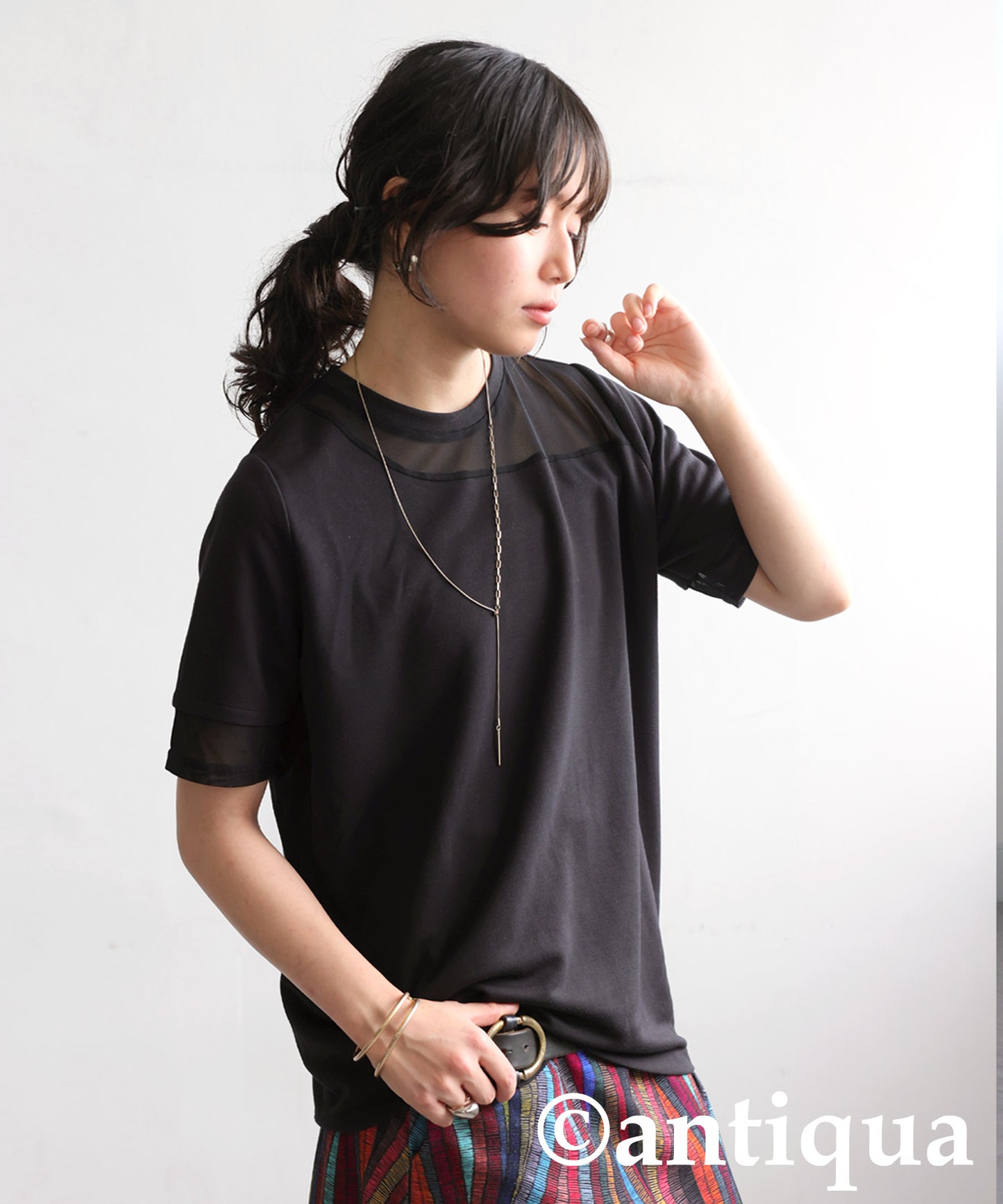 Ladies Sheer Short Sleeve Top