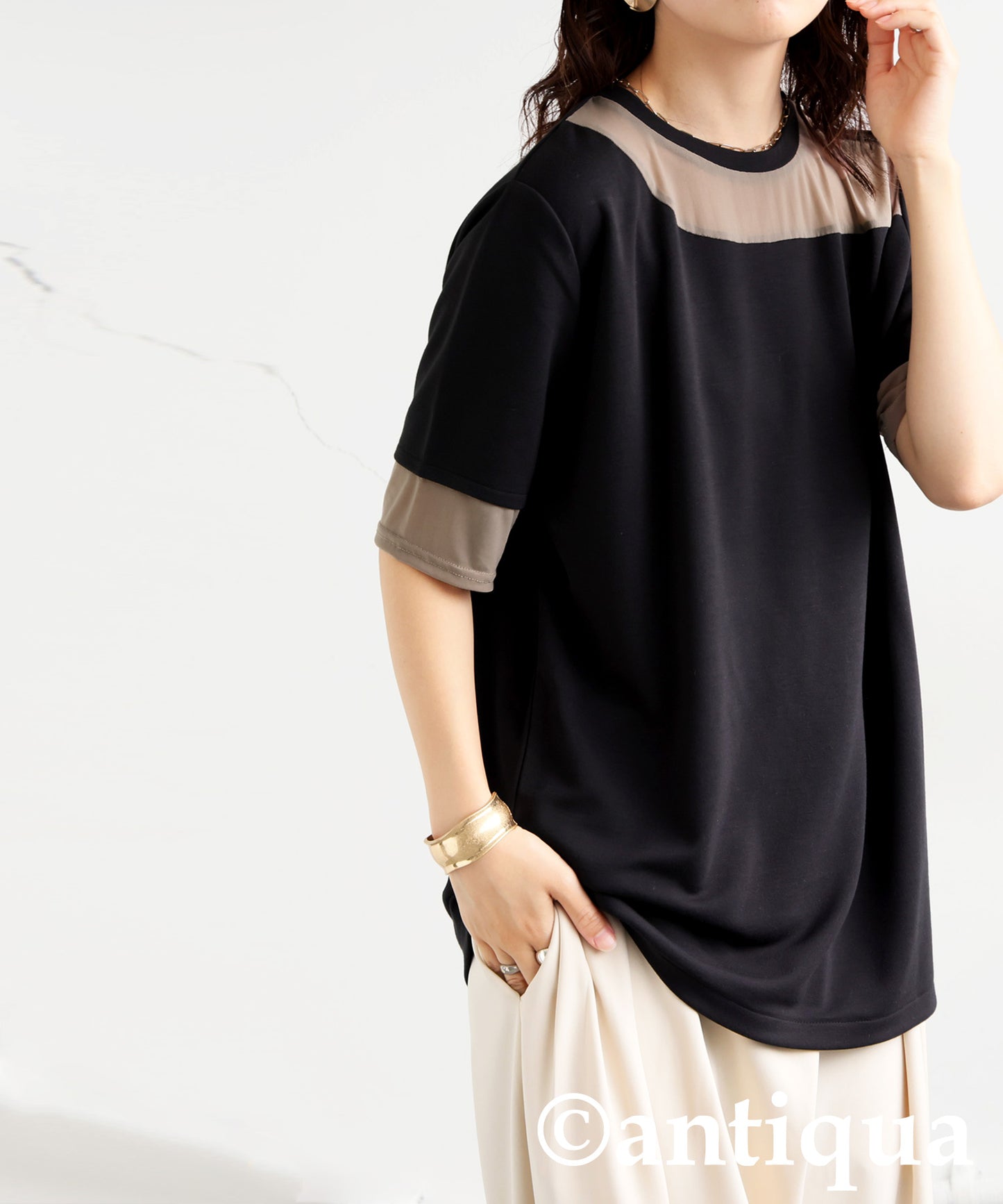 Ladies Sheer Short Sleeve Top
