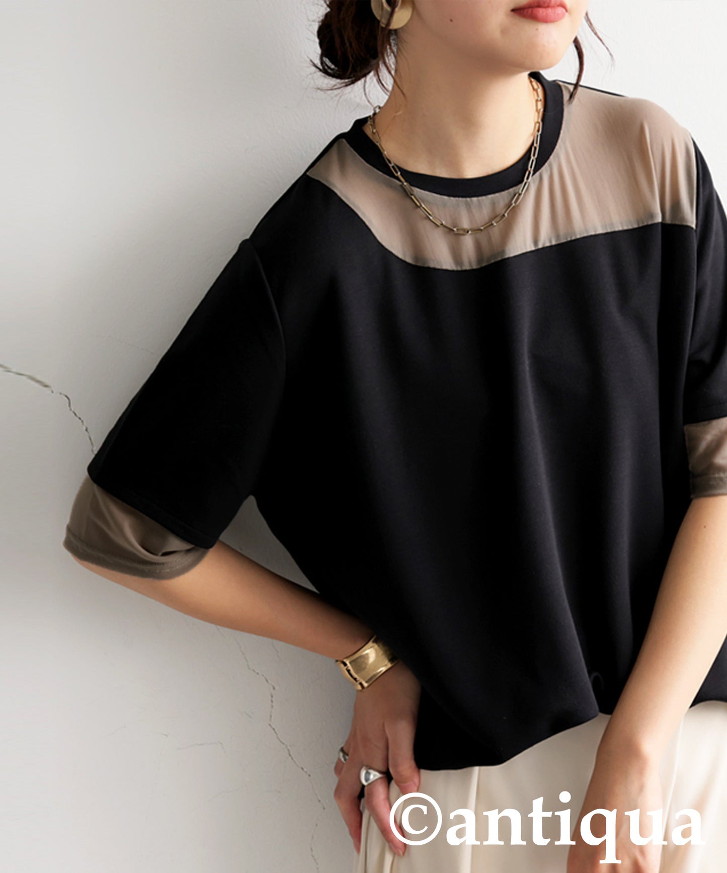 Ladies Sheer Short Sleeve Top