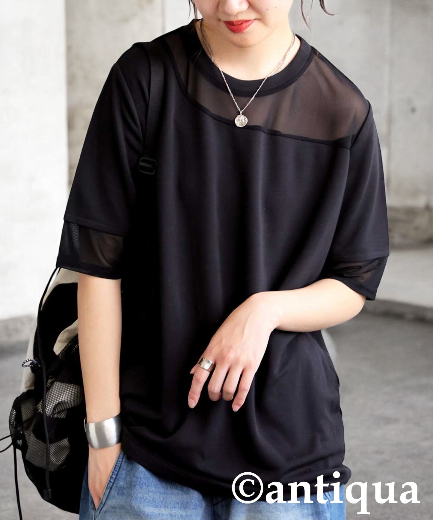 Ladies Sheer Short Sleeve Top