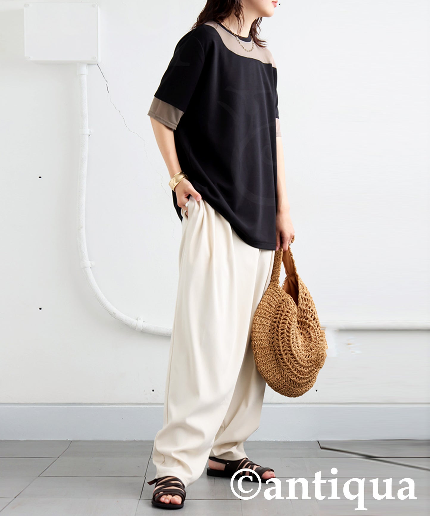 Ladies Sheer Short Sleeve Top