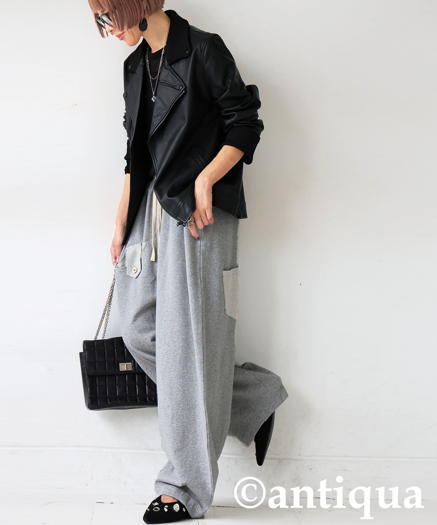 Curved Pants With Accent Pockets Ladies