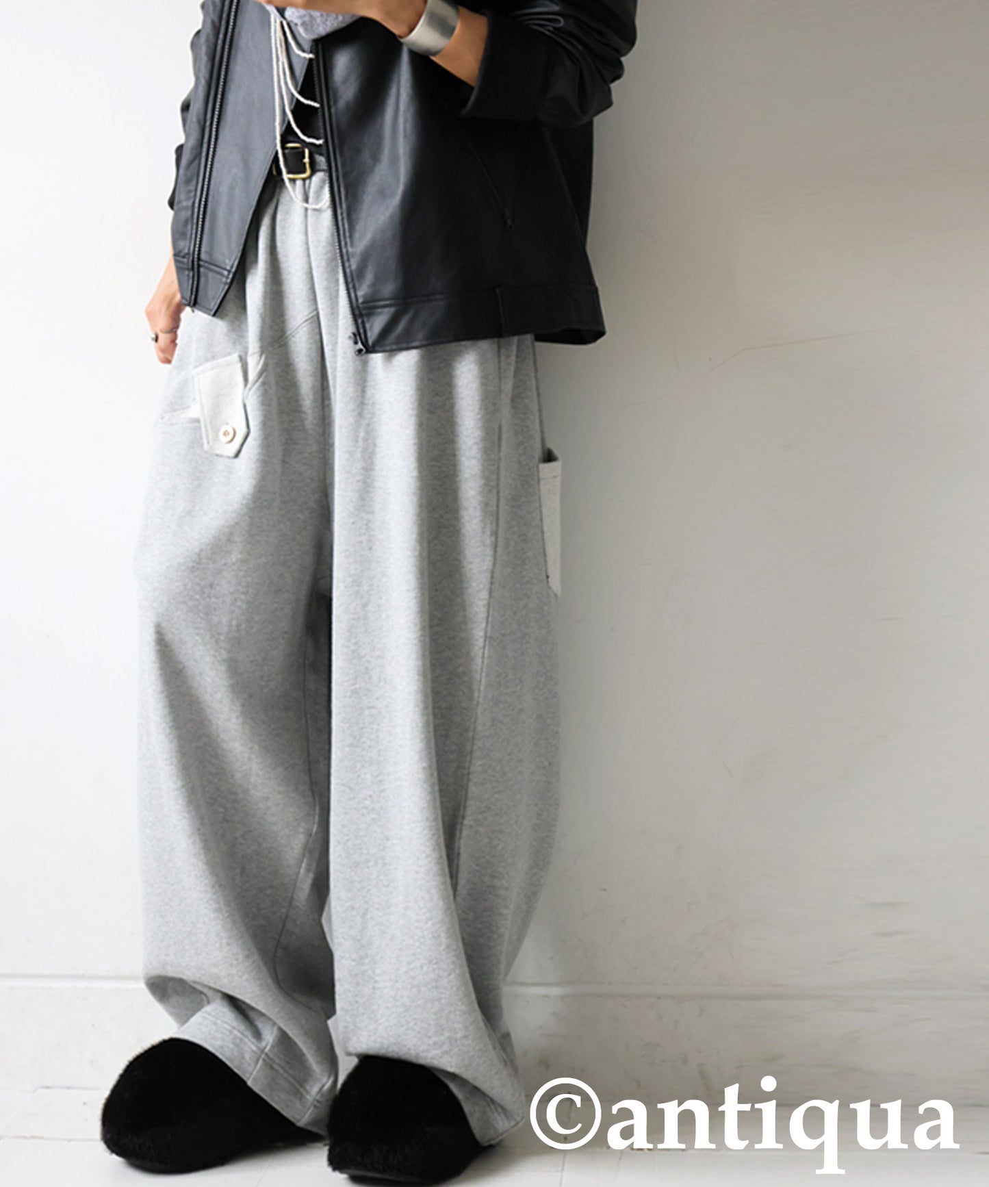 Curved Pants With Accent Pockets Ladies