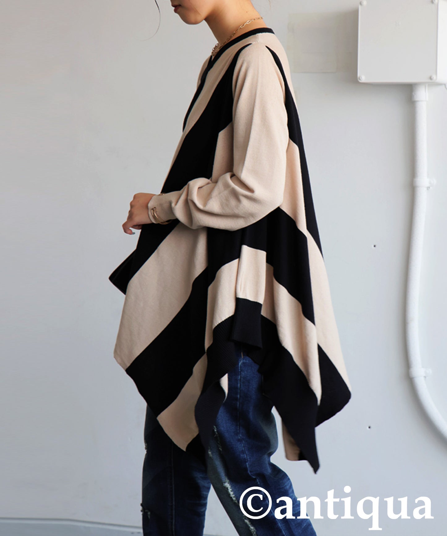 Bias Striped Knit Ladies